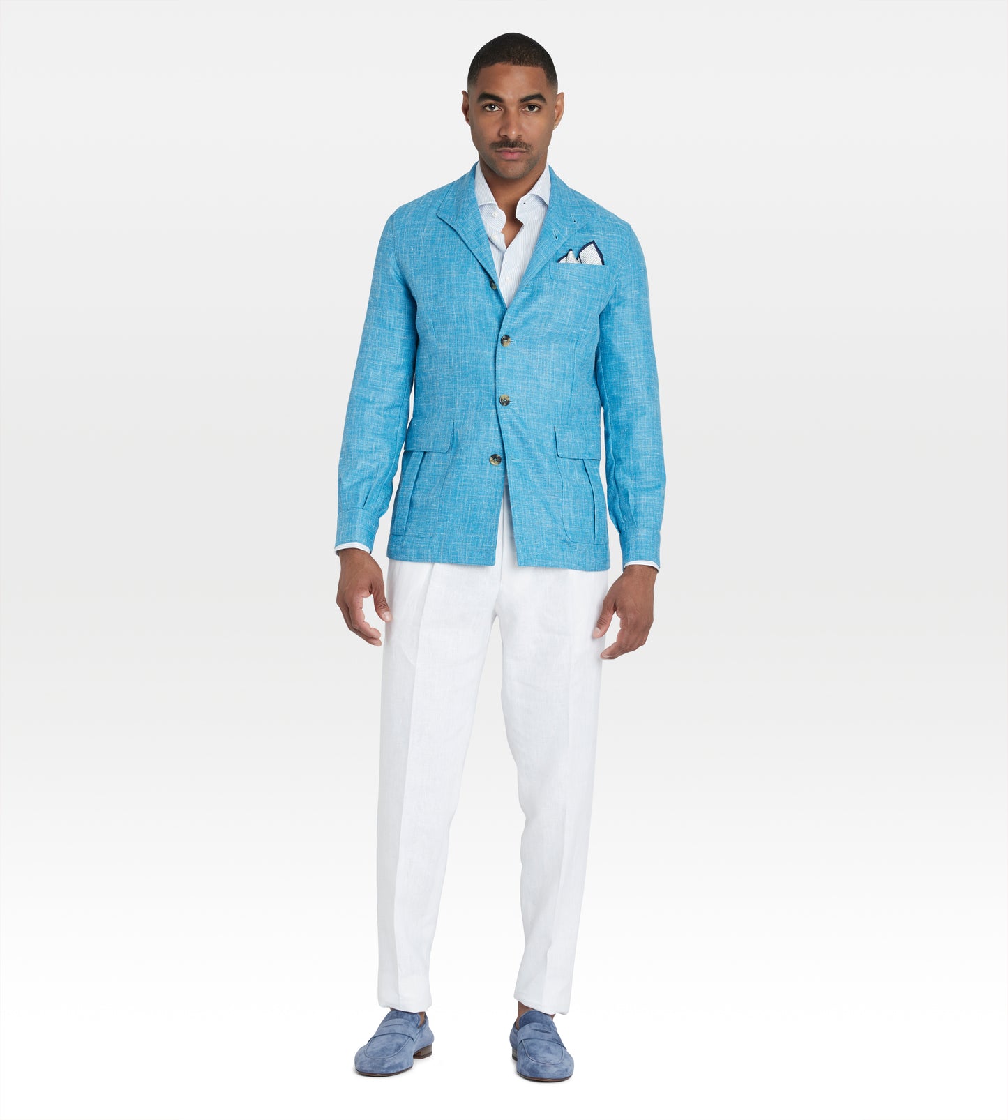 Teba classique en cachemire & soie turquoise