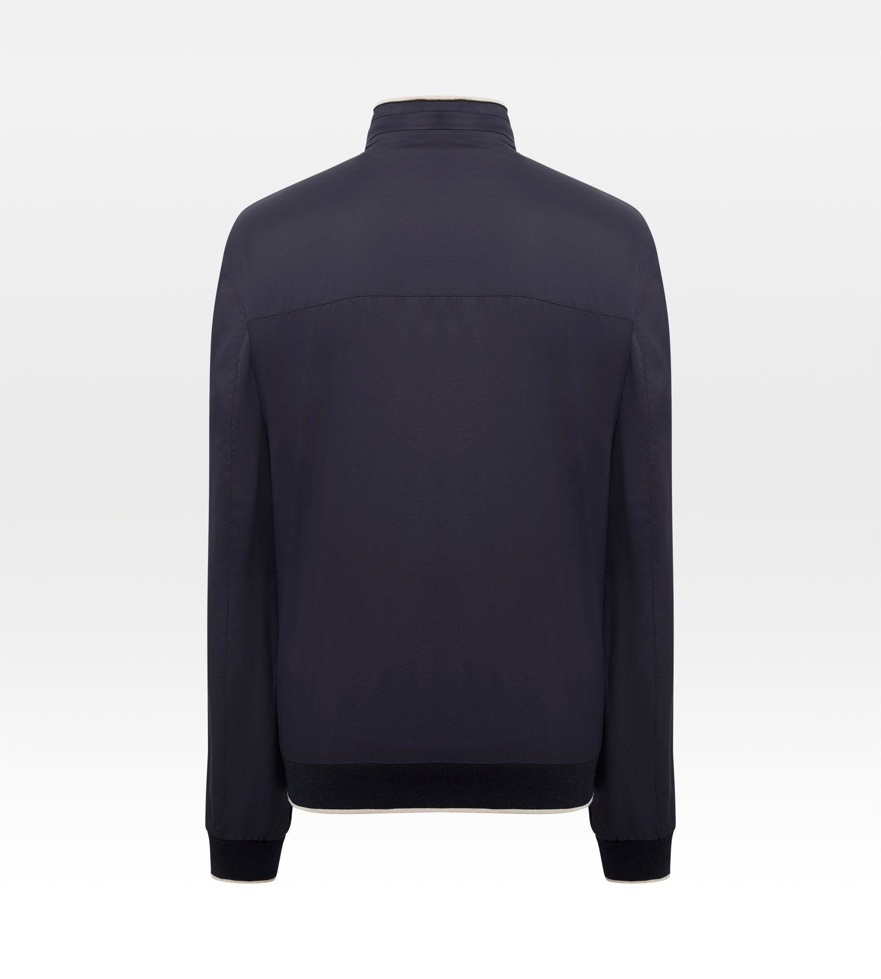 Blouson bleu marine et crème en nylon & coton