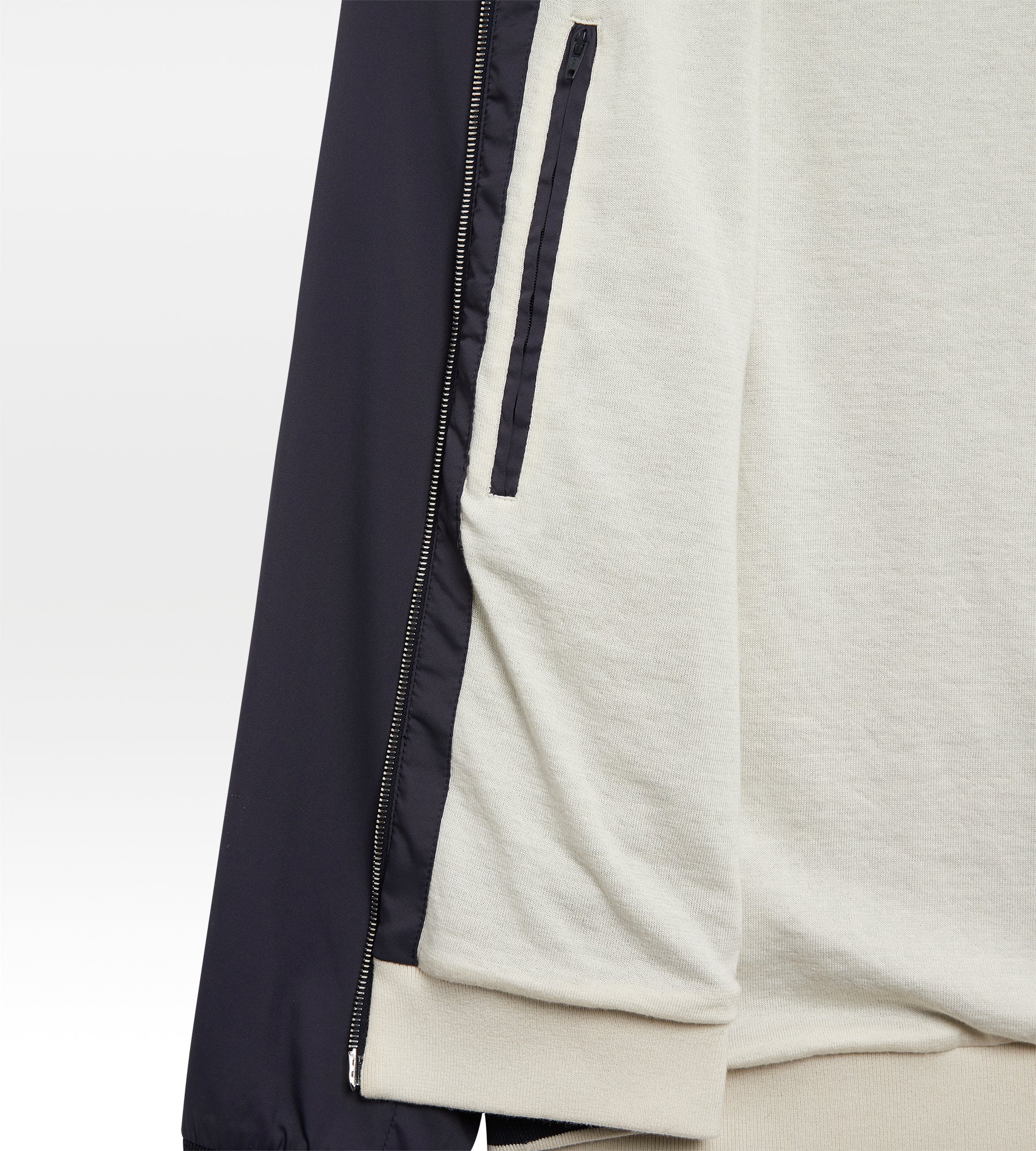 Blouson bleu marine et crème en nylon & coton