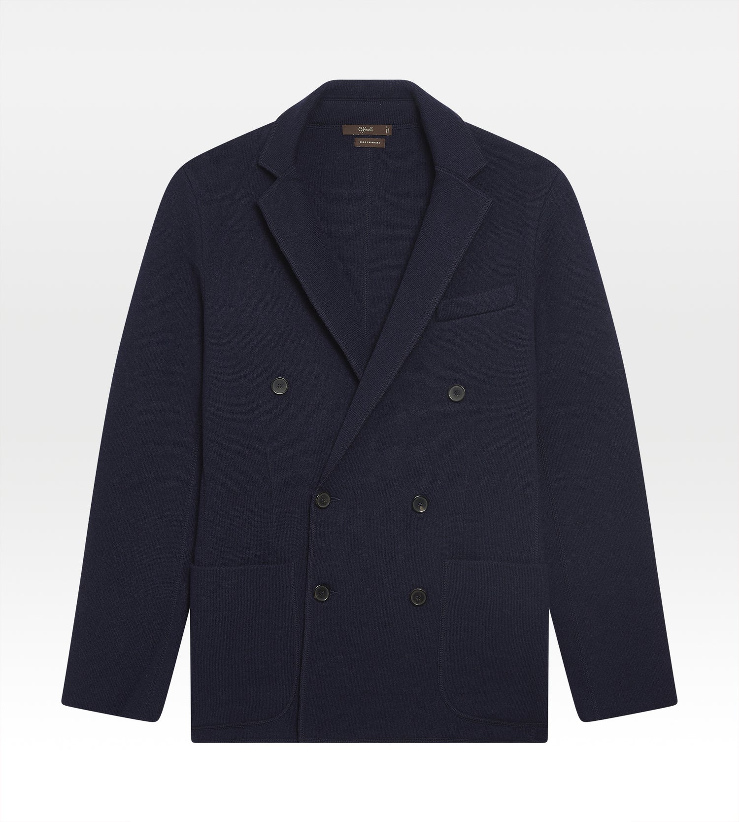 Cardigan croisé bleu marine en cachemire
