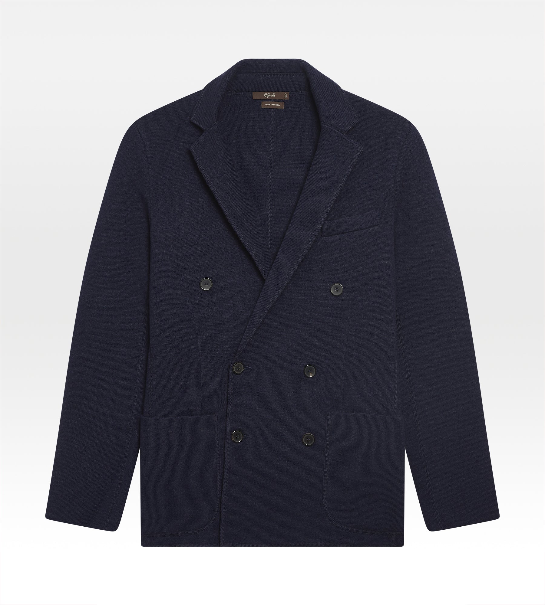 Cardigan croisé bleu marine en cachemire