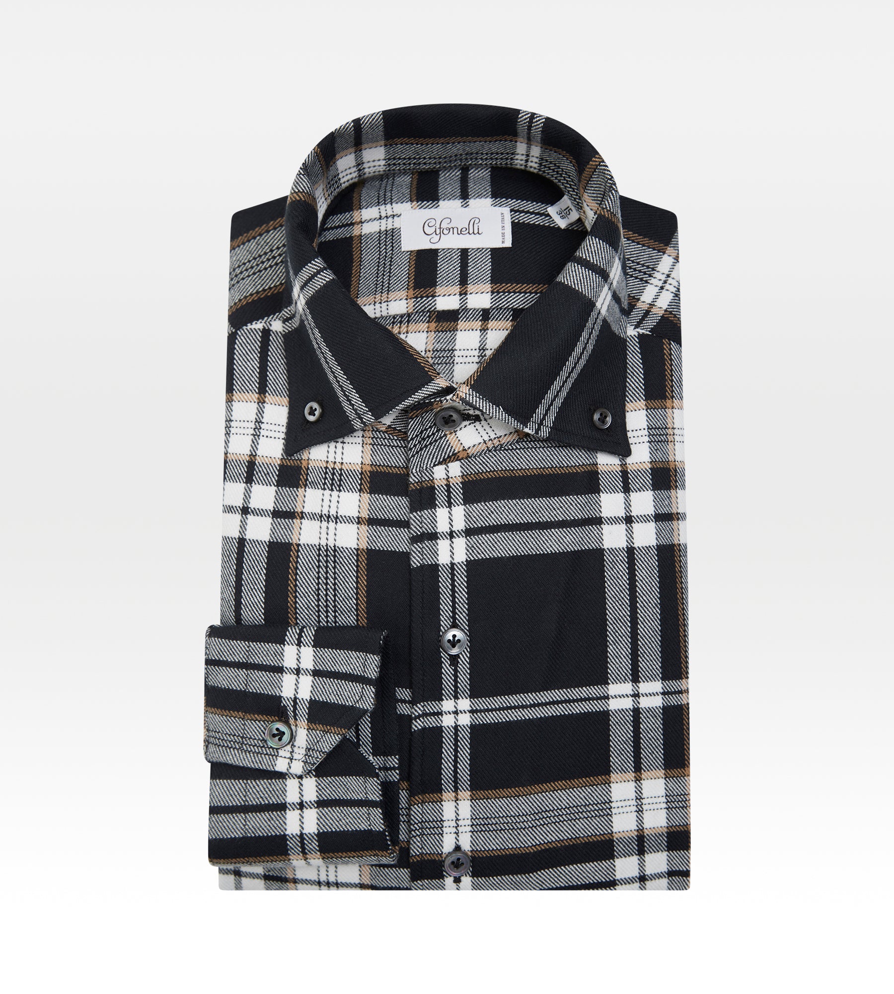 Chemise épaisse noire à carreaux