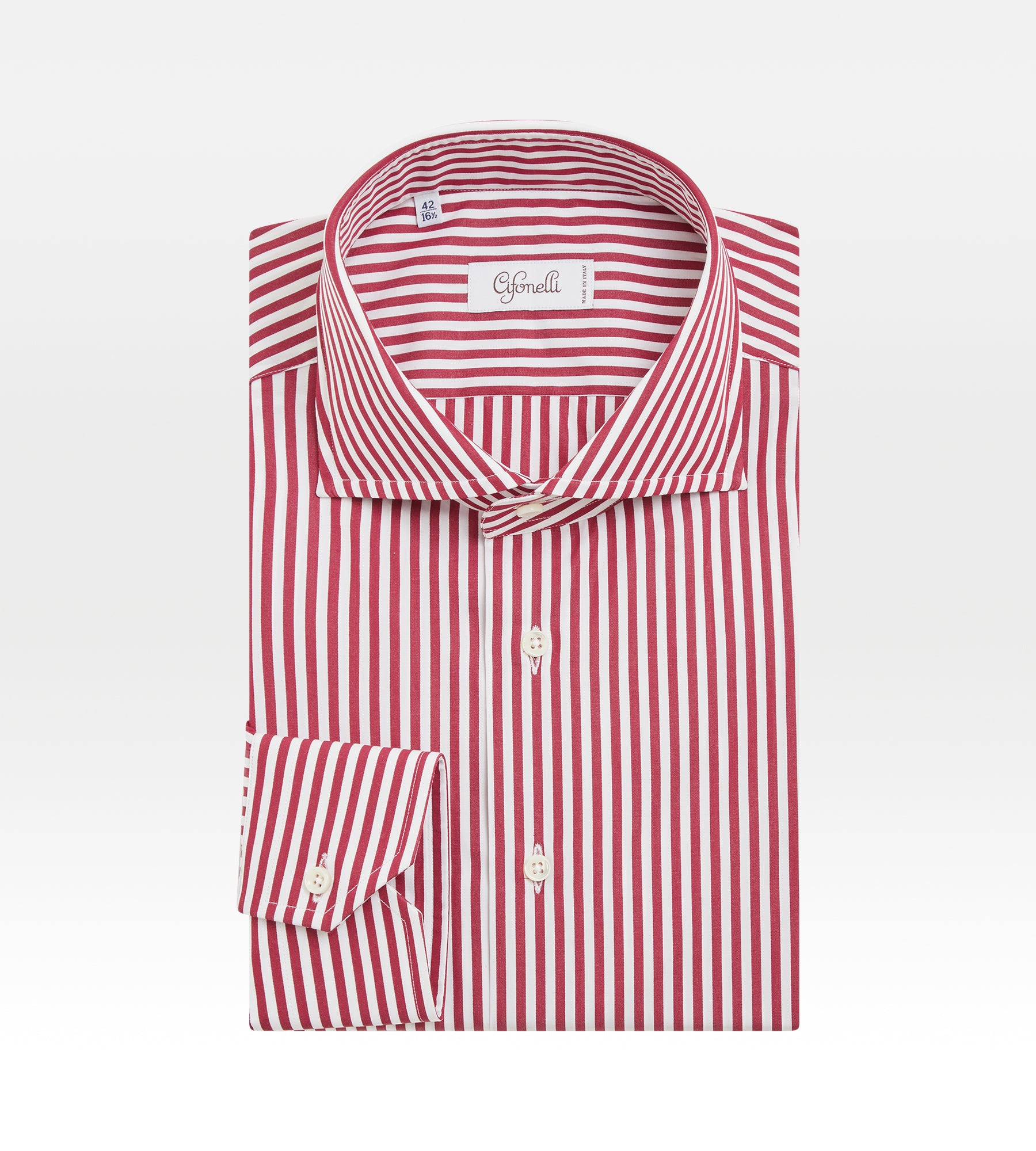 Chemise rouge et blanche à rayures