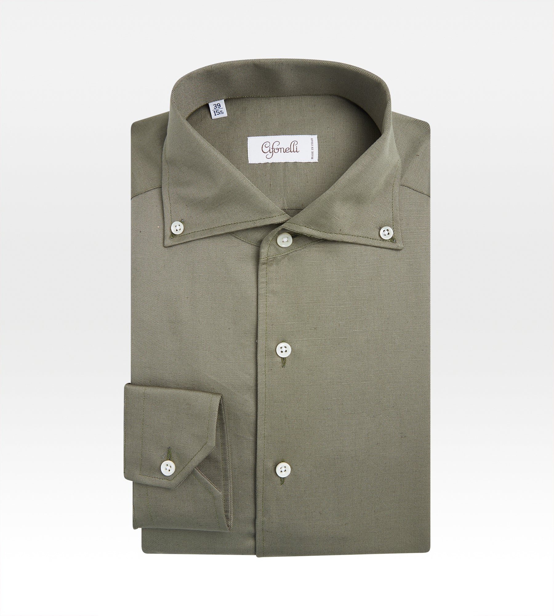 Chemise kaki en lin & coton
