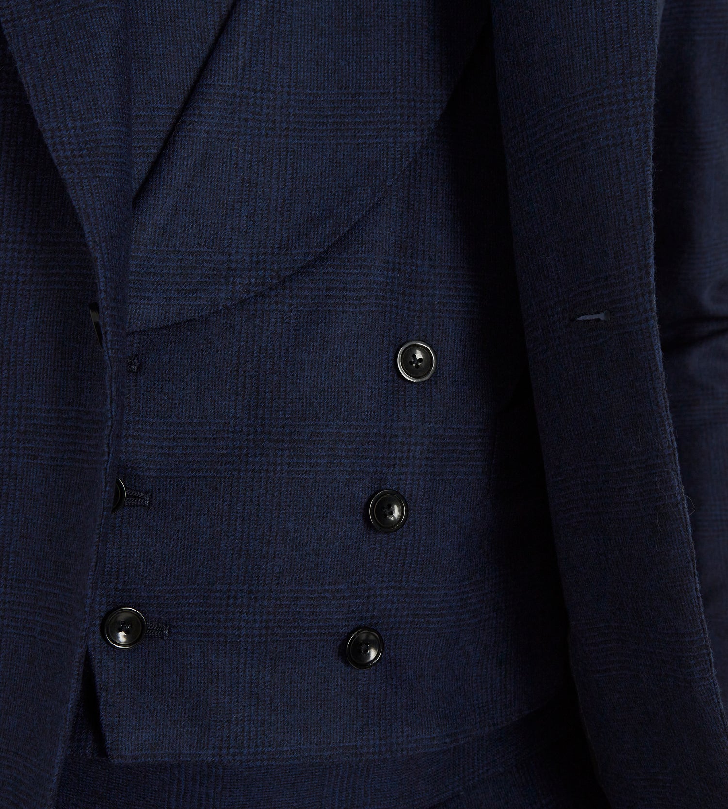 Costume 3 pièces bleu en flanelle à motif Prince de Galles