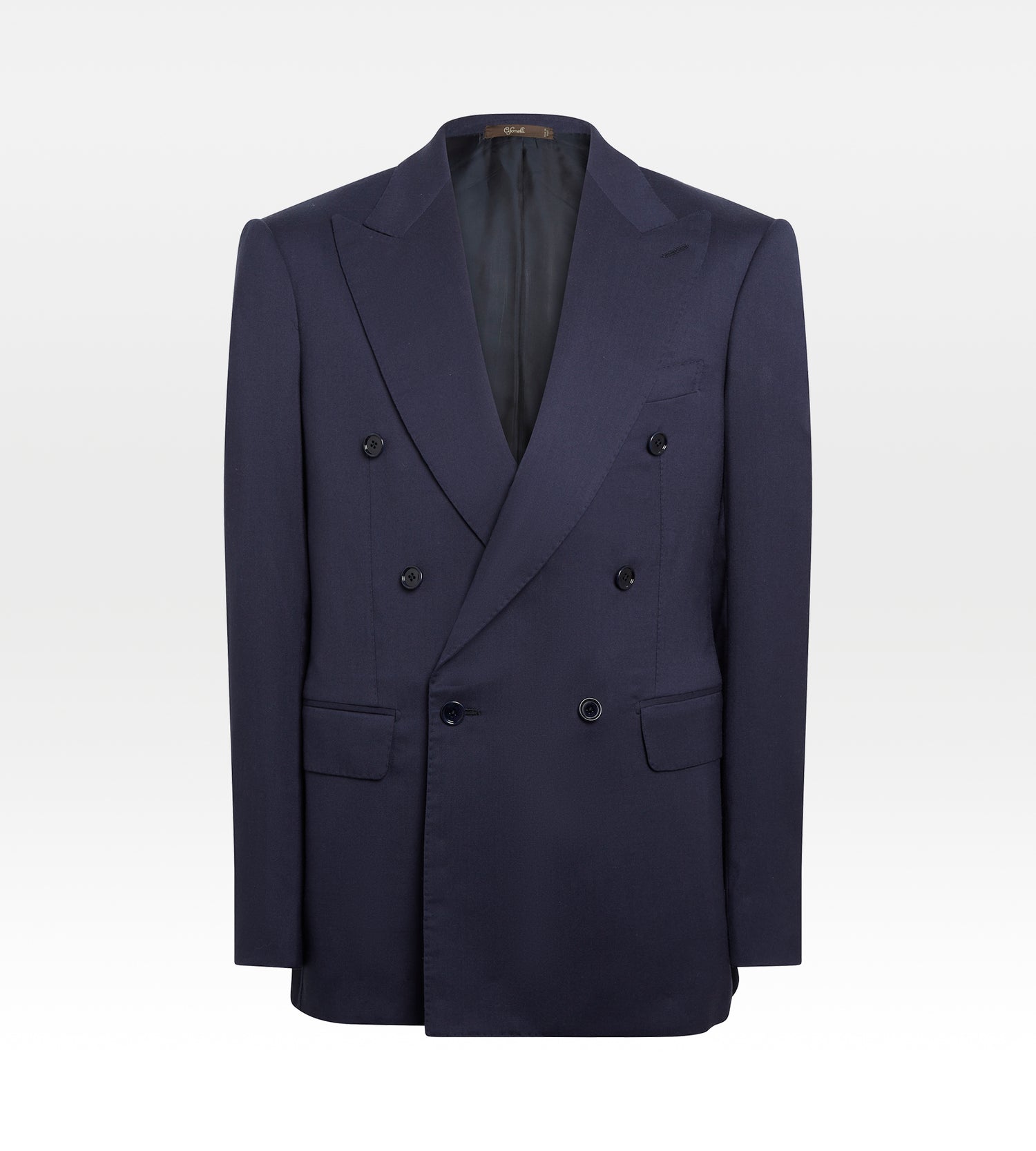 Costume croisé bas 6x1 bleu en laine