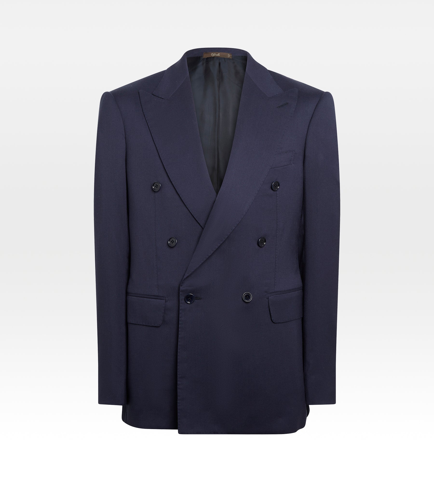 Costume croisé bas 6x1 bleu en laine