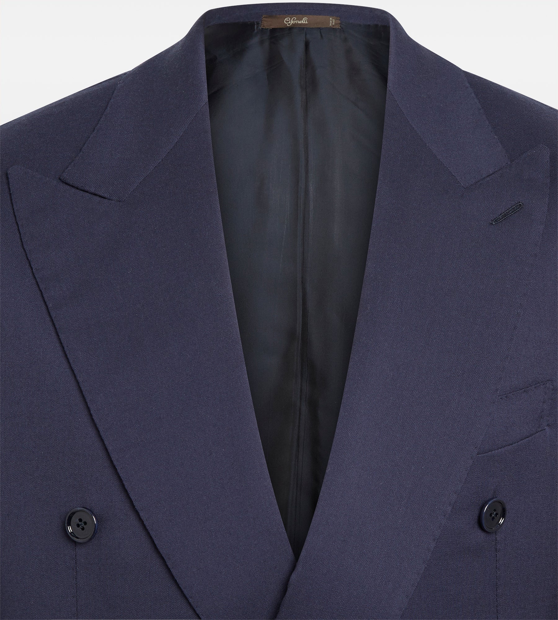 Costume croisé bas 6x1 bleu en laine
