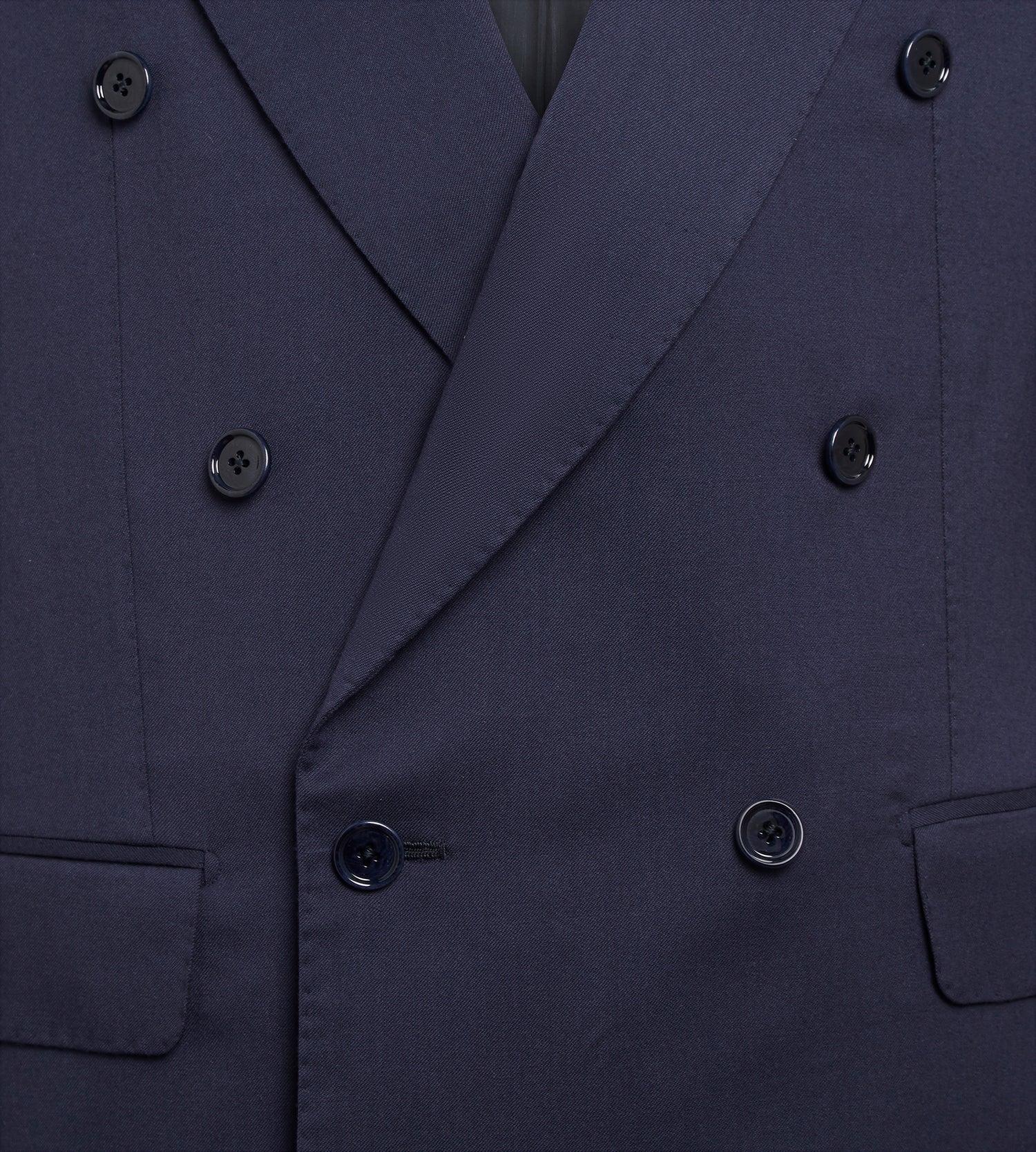 Costume croisé bas 6x1 bleu en laine