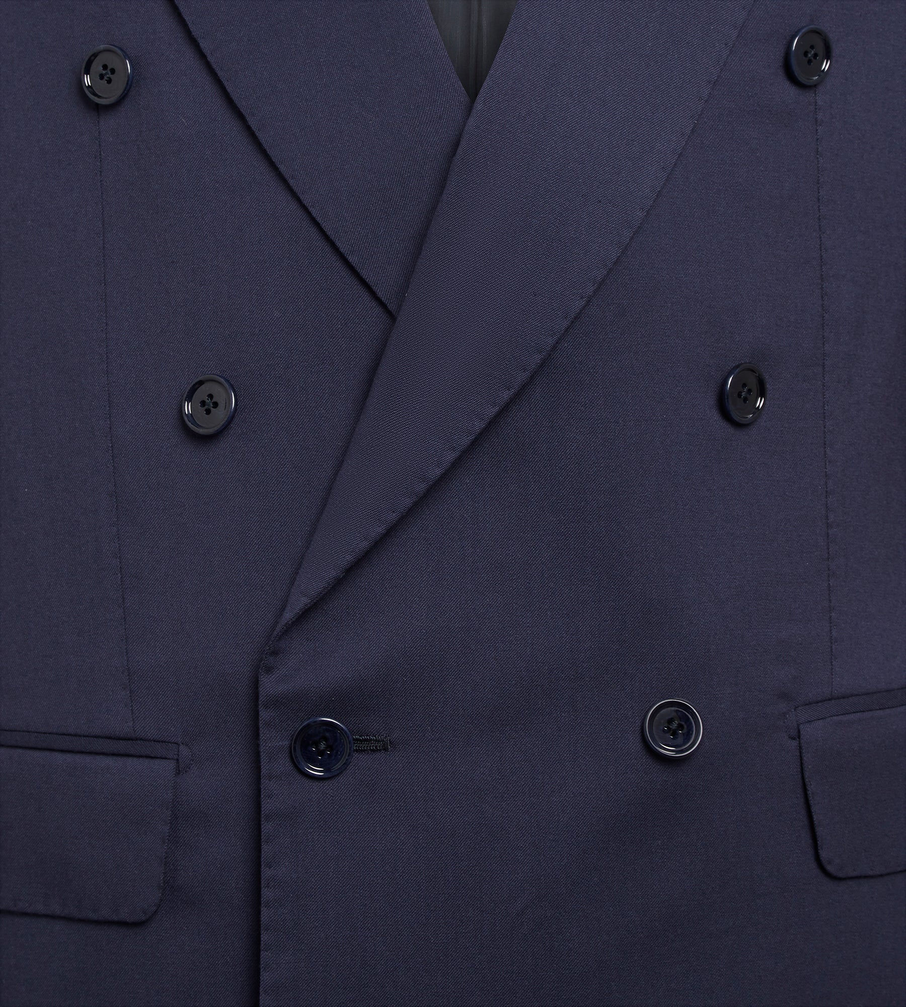 Costume croisé bas 6x1 bleu en laine