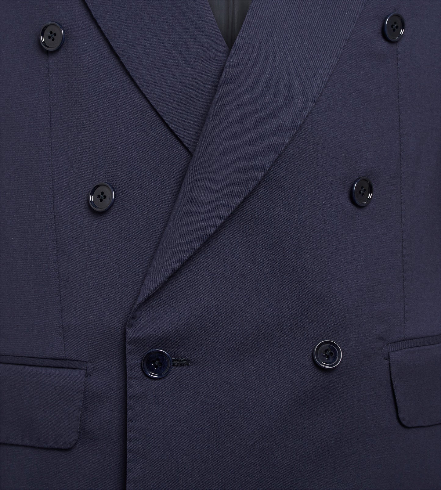 Costume croisé bas 6x1 Cifonelli en laine bleu