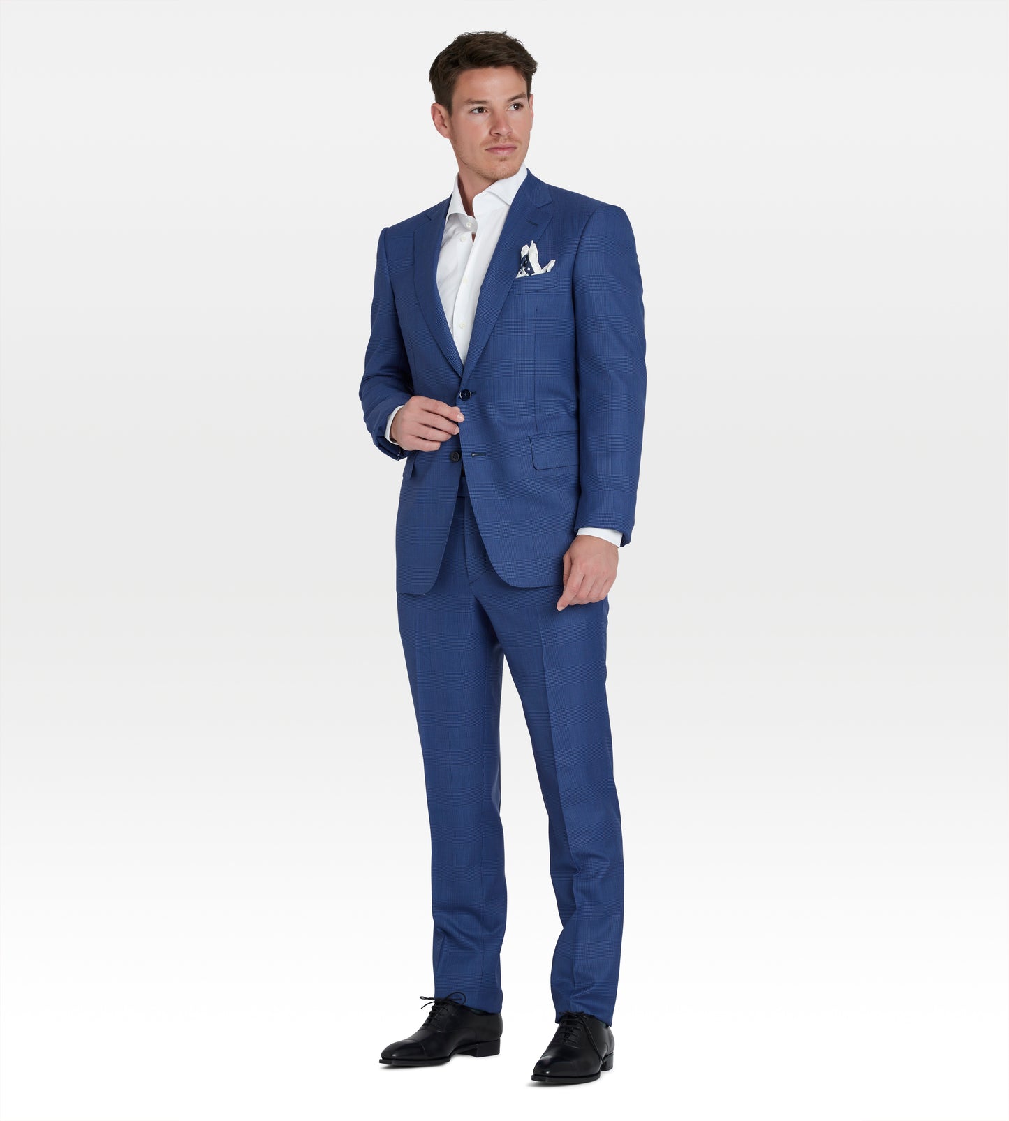 Costume Prince de Galles en laine bleu