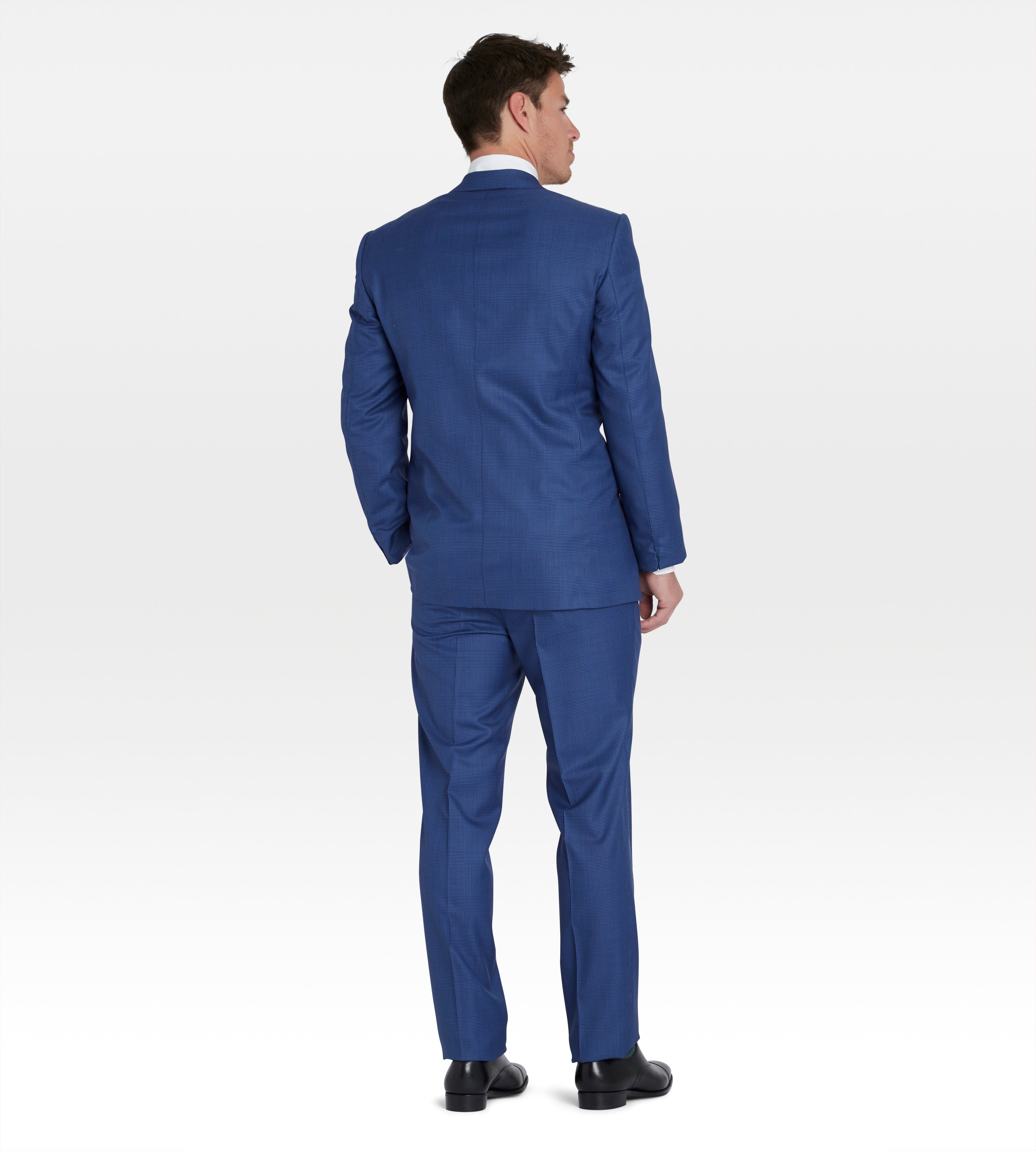 Costume bleu en laine Prince de Galles