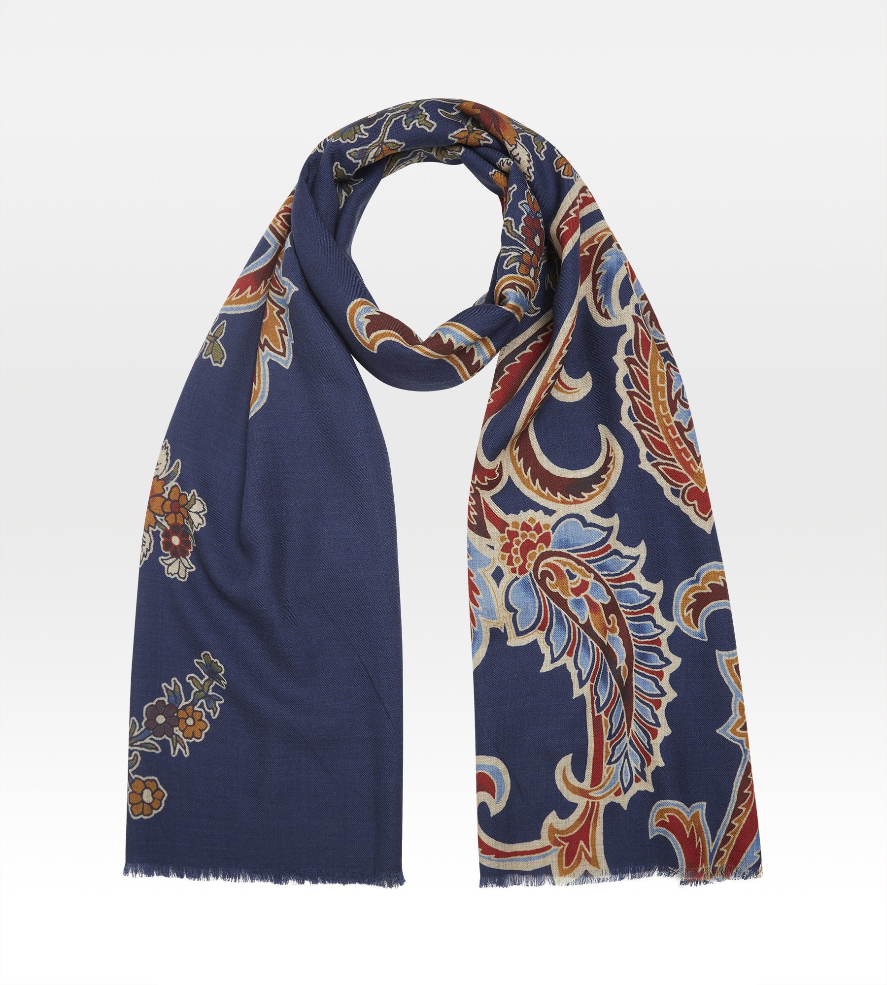 Echarpe bleue en laine & yack