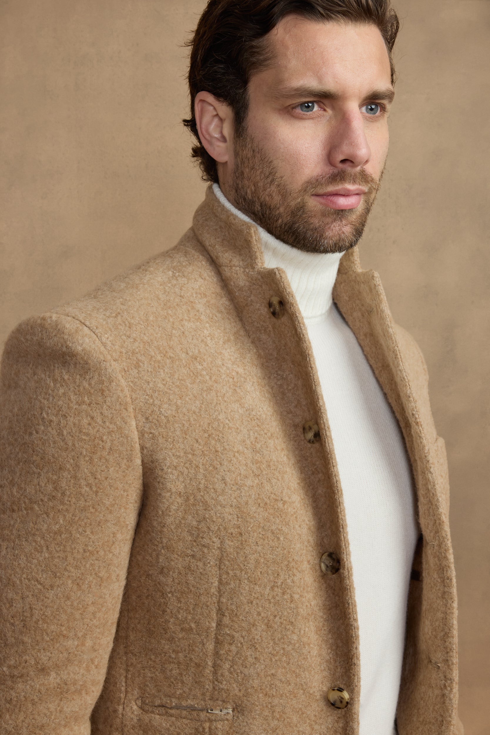 Veste Travel en alpaga camel