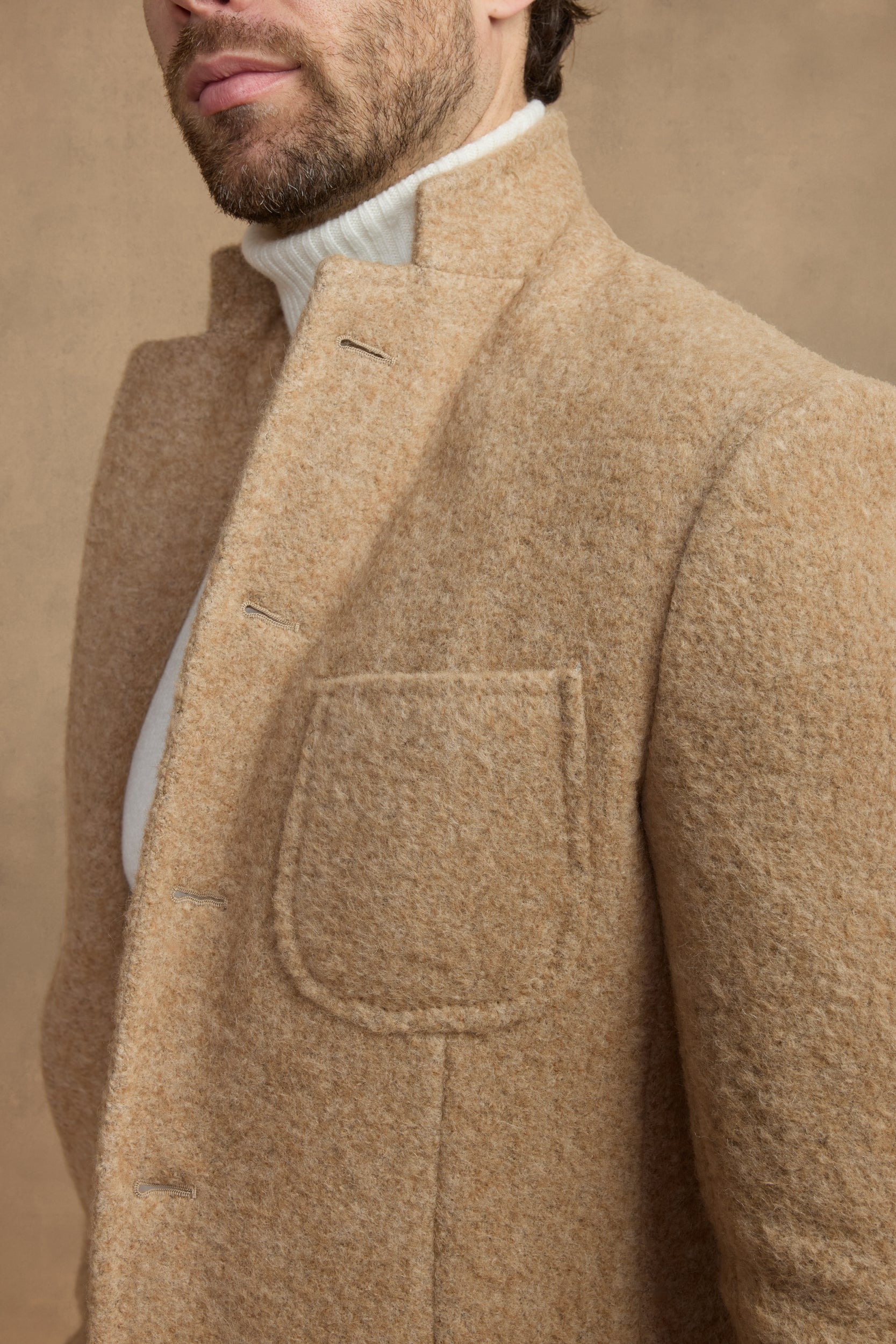 Veste Travel en alpaga camel