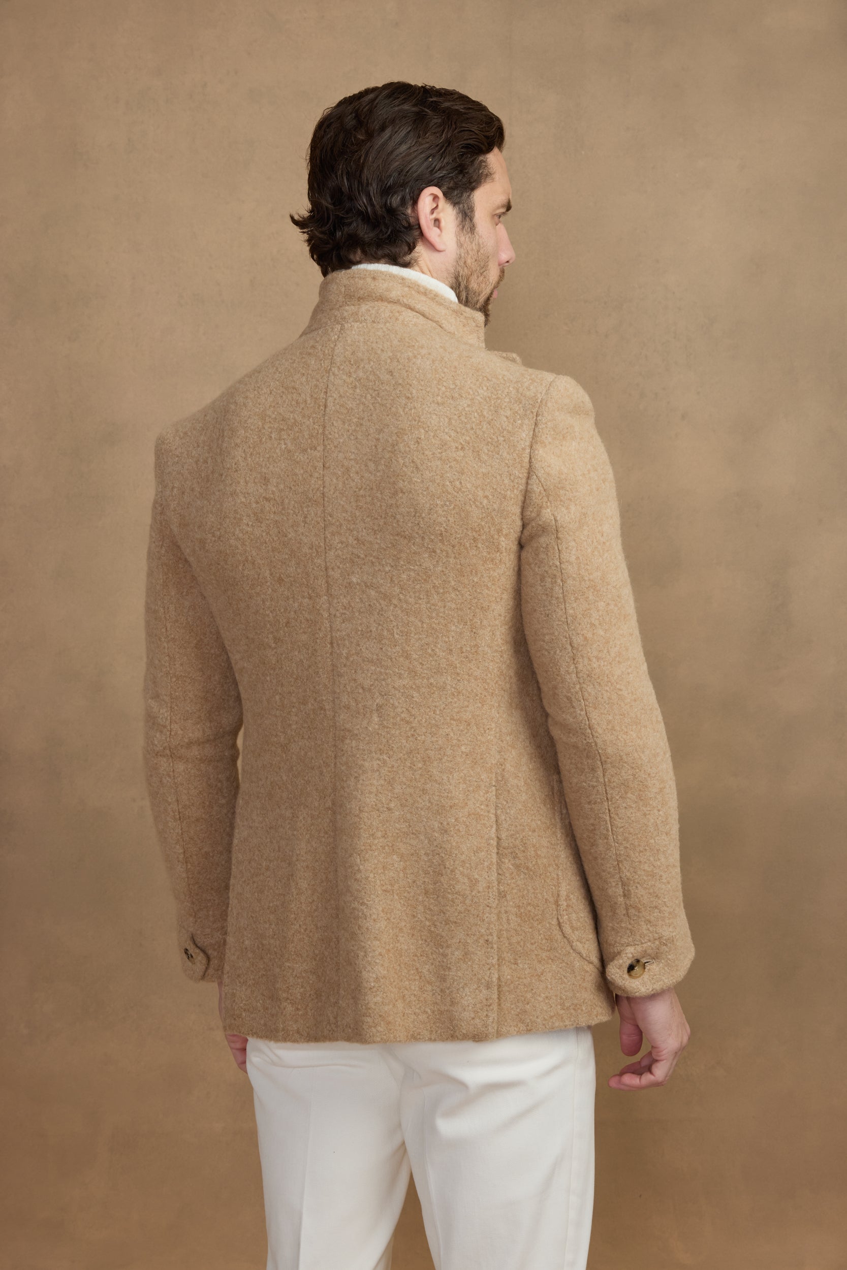 Veste Travel en alpaga camel