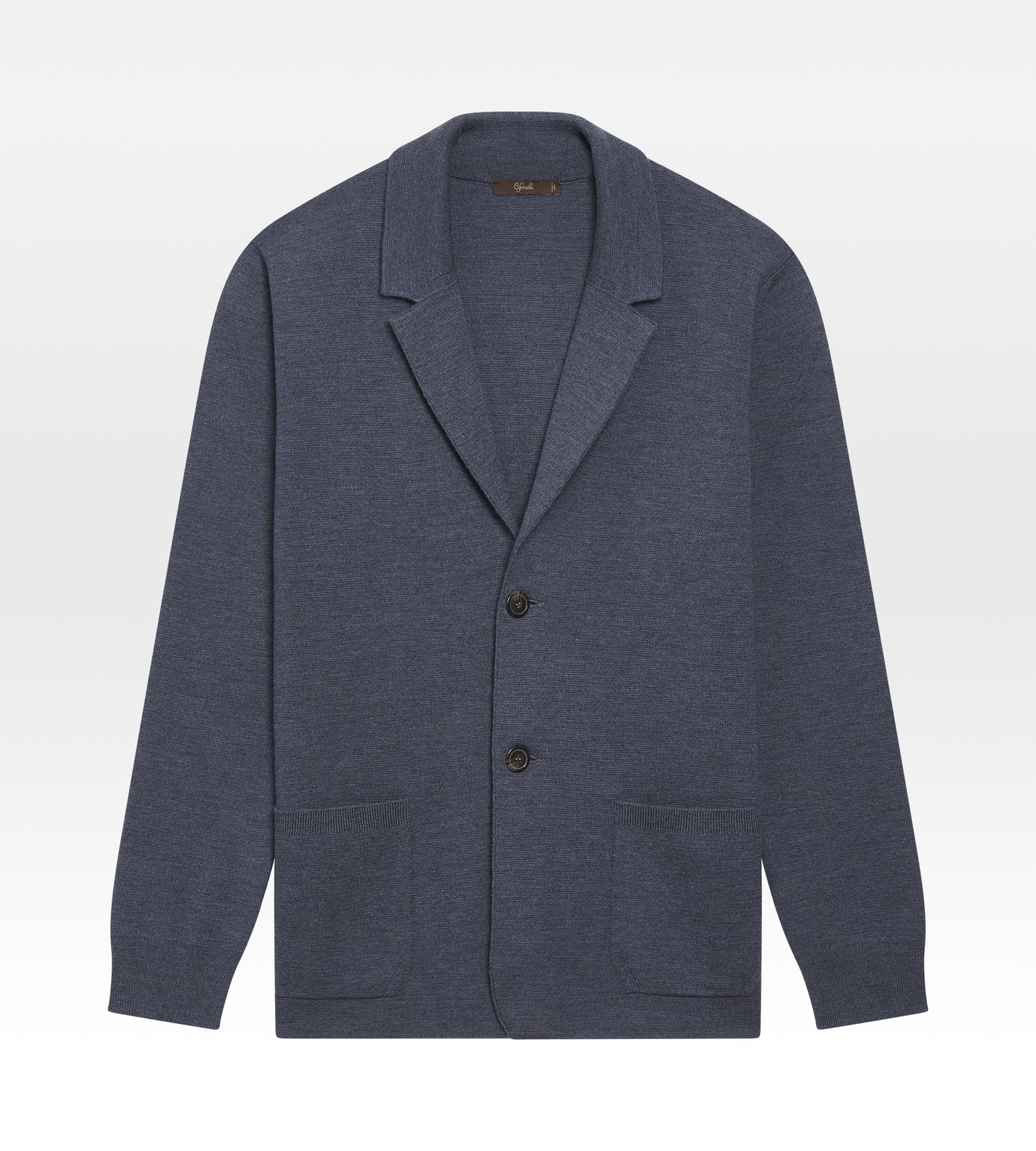 Blazer bleu, maille épaisse en laine