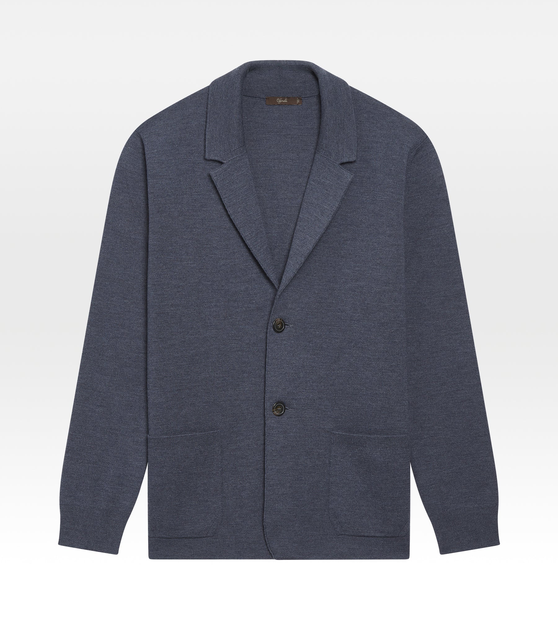 blazer en maille épaisse en laine bleu