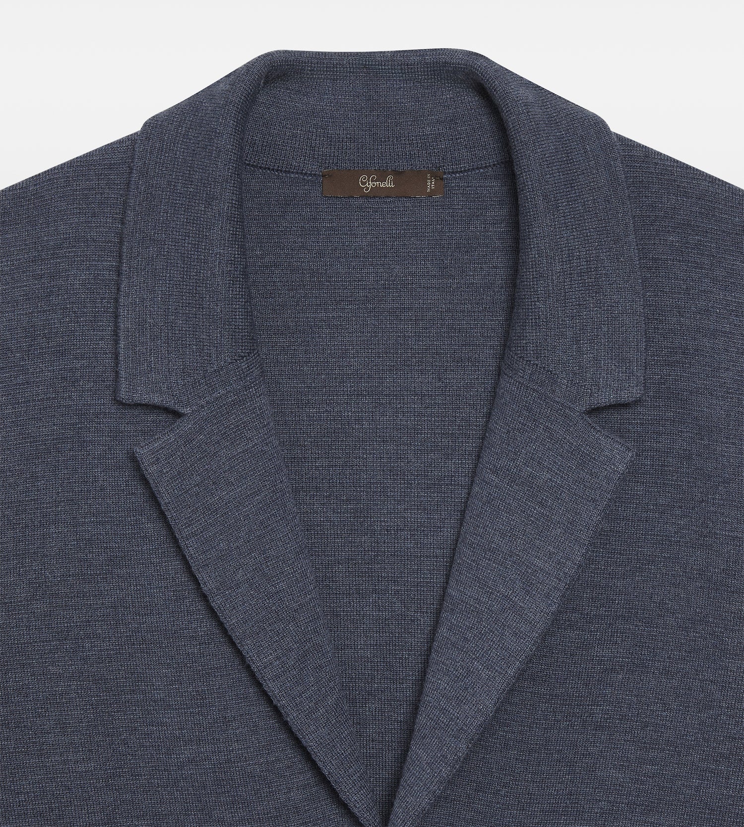 Blazer bleu, maille épaisse en laine