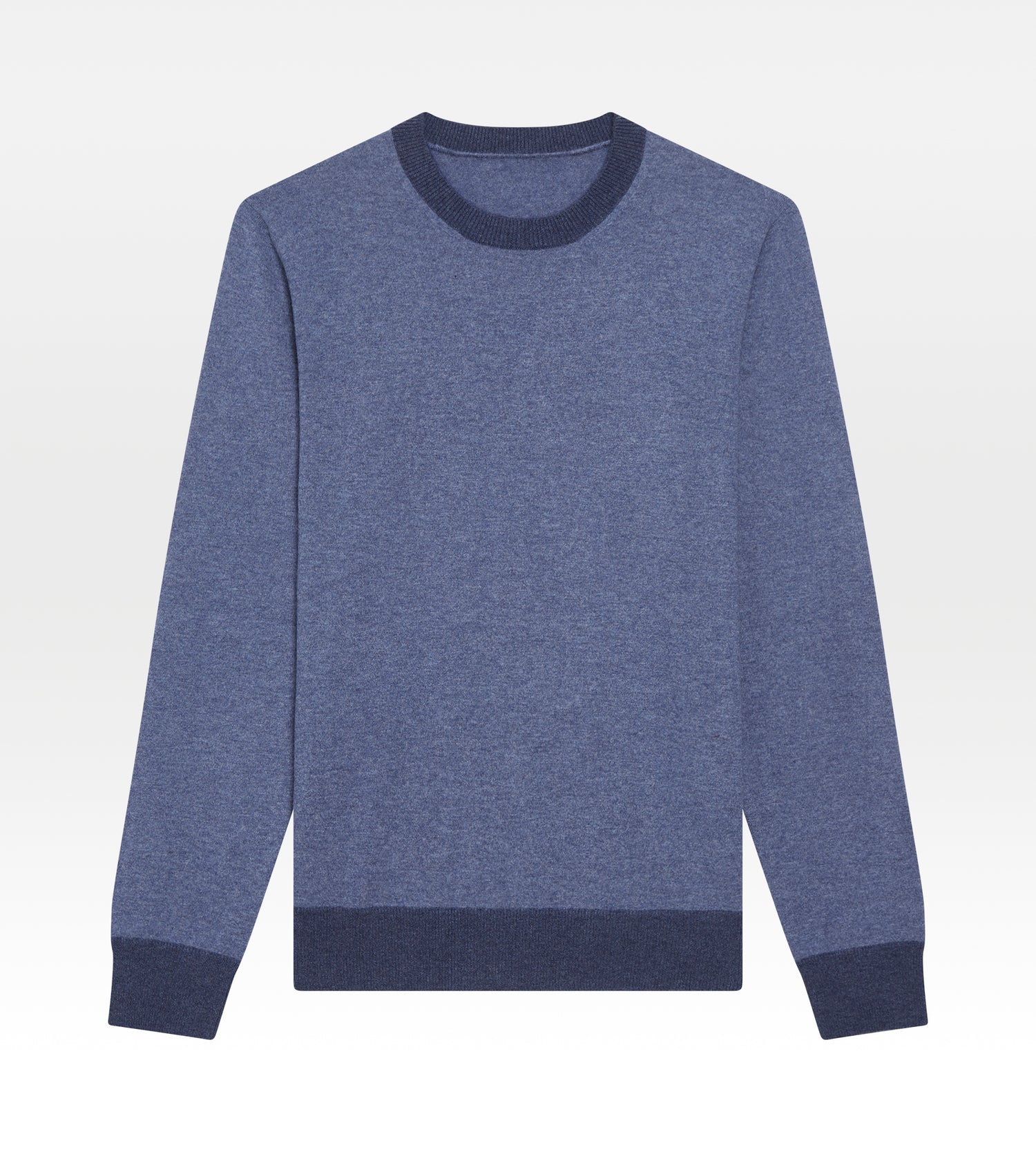 Pull bleu en cachemire à col rond