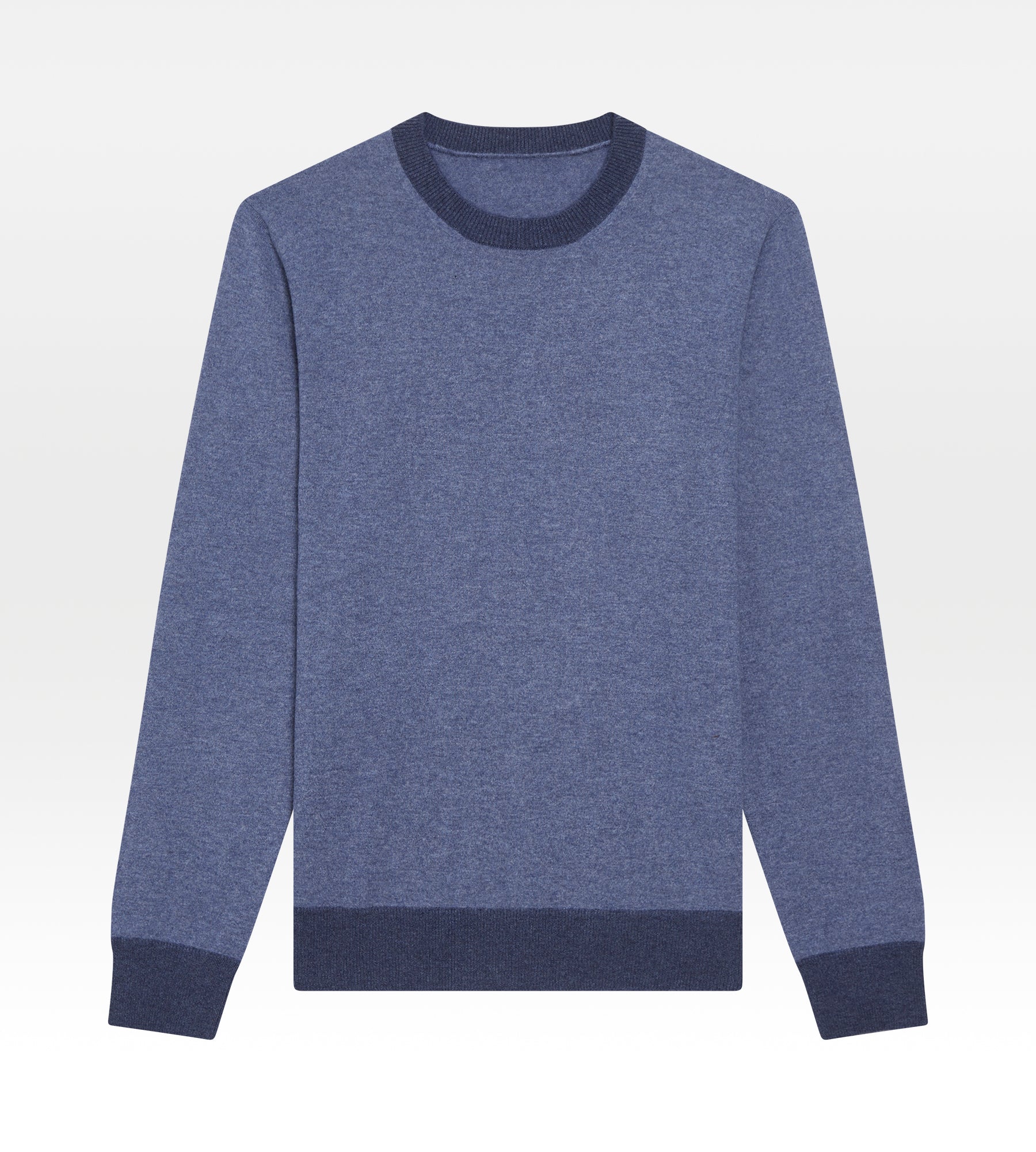 Pull bleu en cachemire à col rond