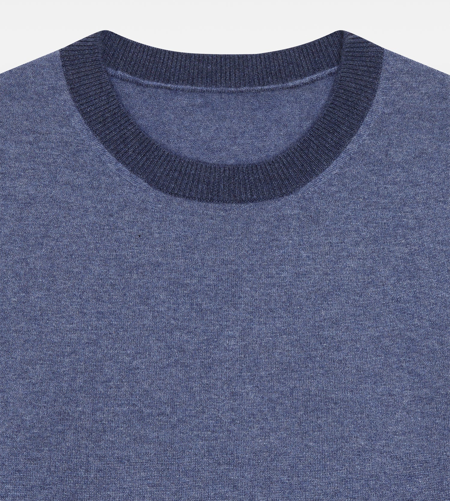 Pull bleu en cachemire à col rond
