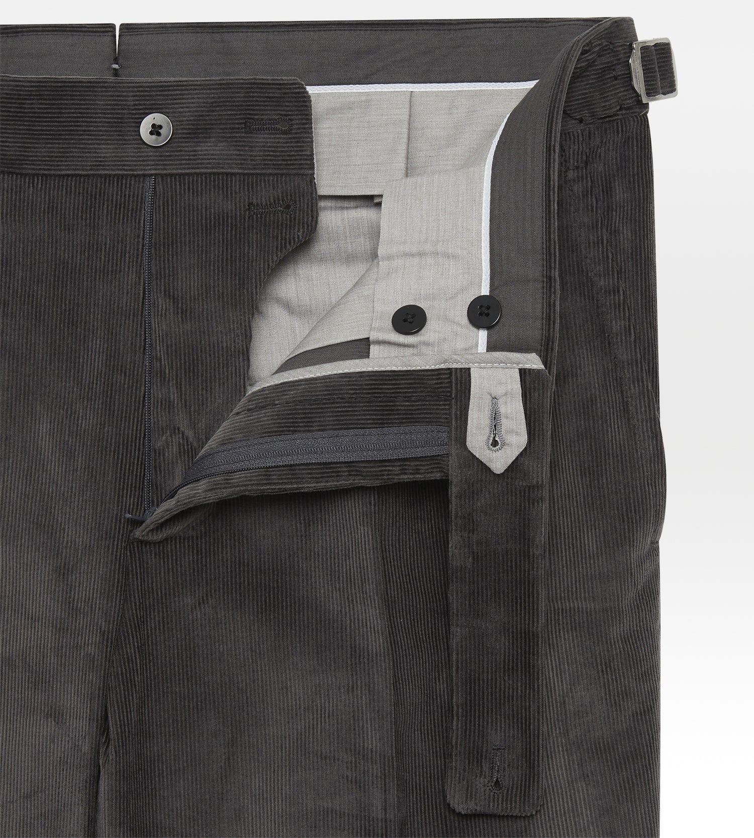 Pantalon en velours côtelé gris