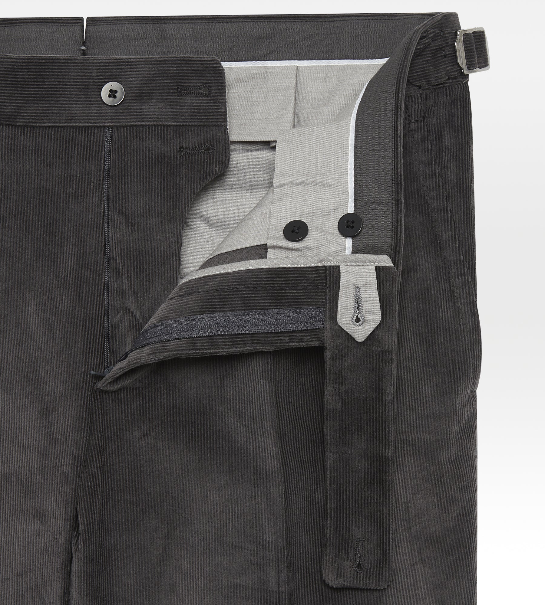 Pantalon en velours côtelé gris