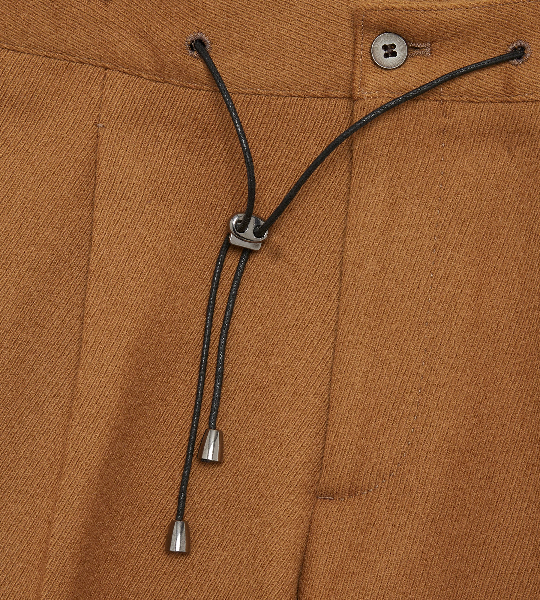 Pantalon à cordon en laine camel