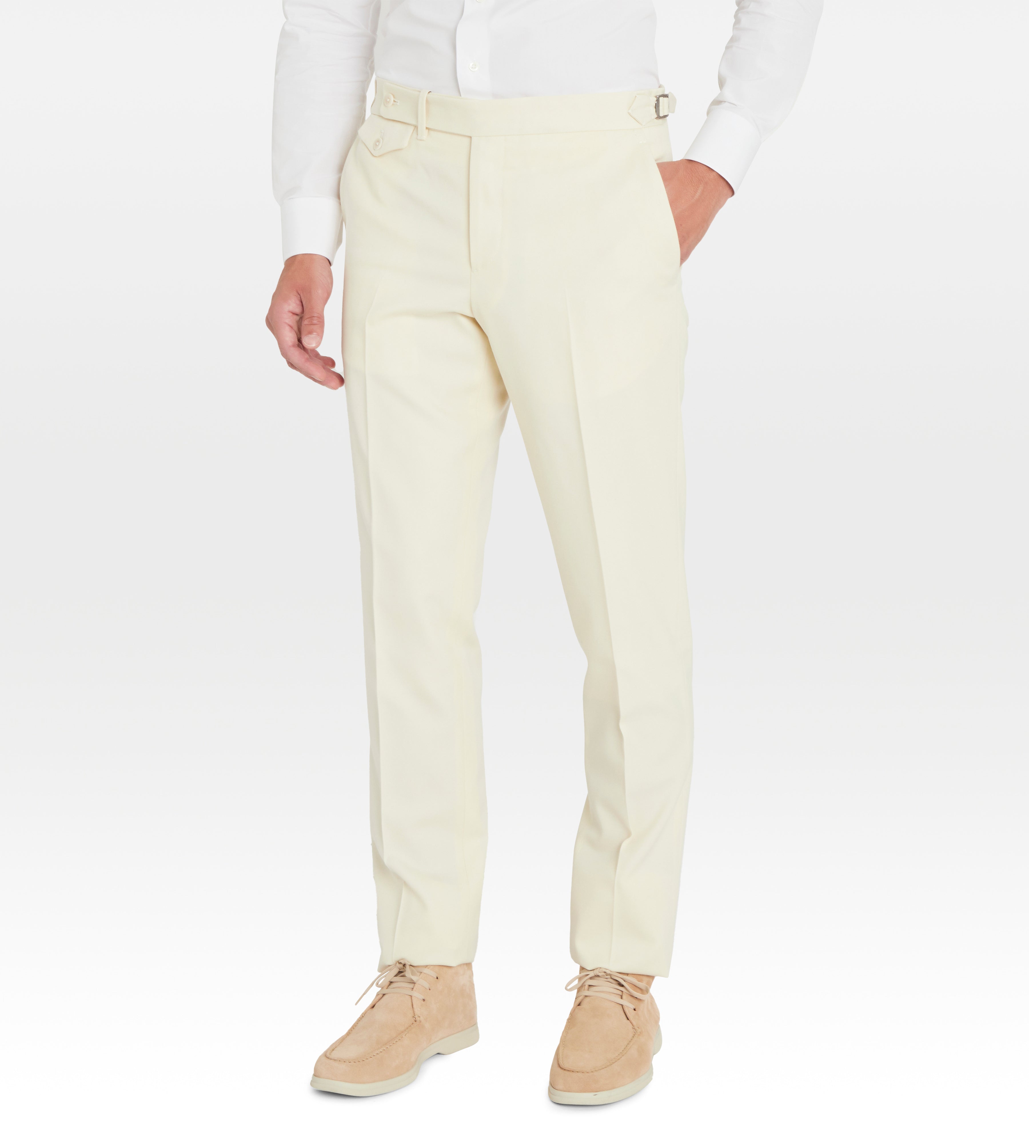 Pantalon en laine crème