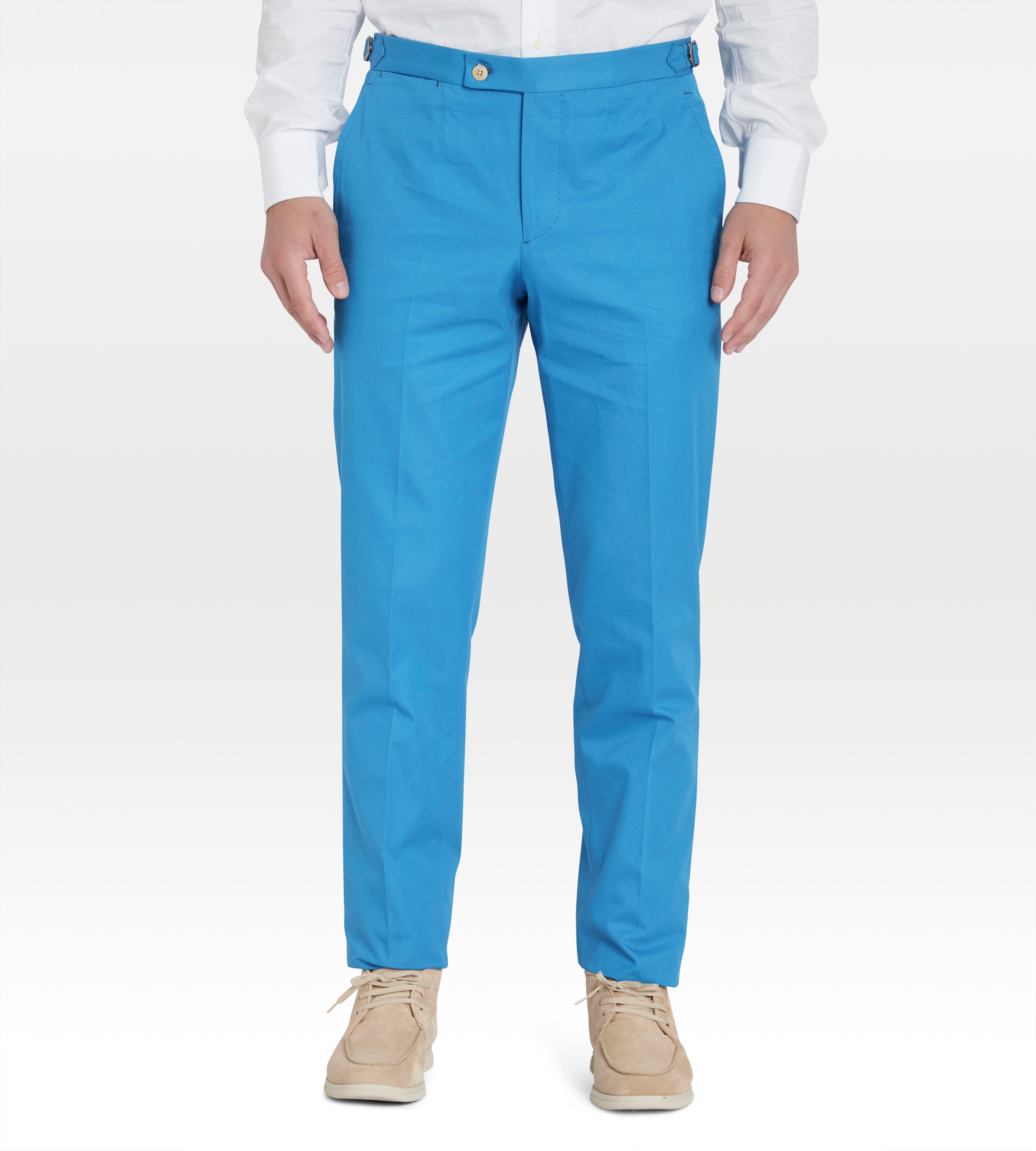 Pantalon classique en coton bleu