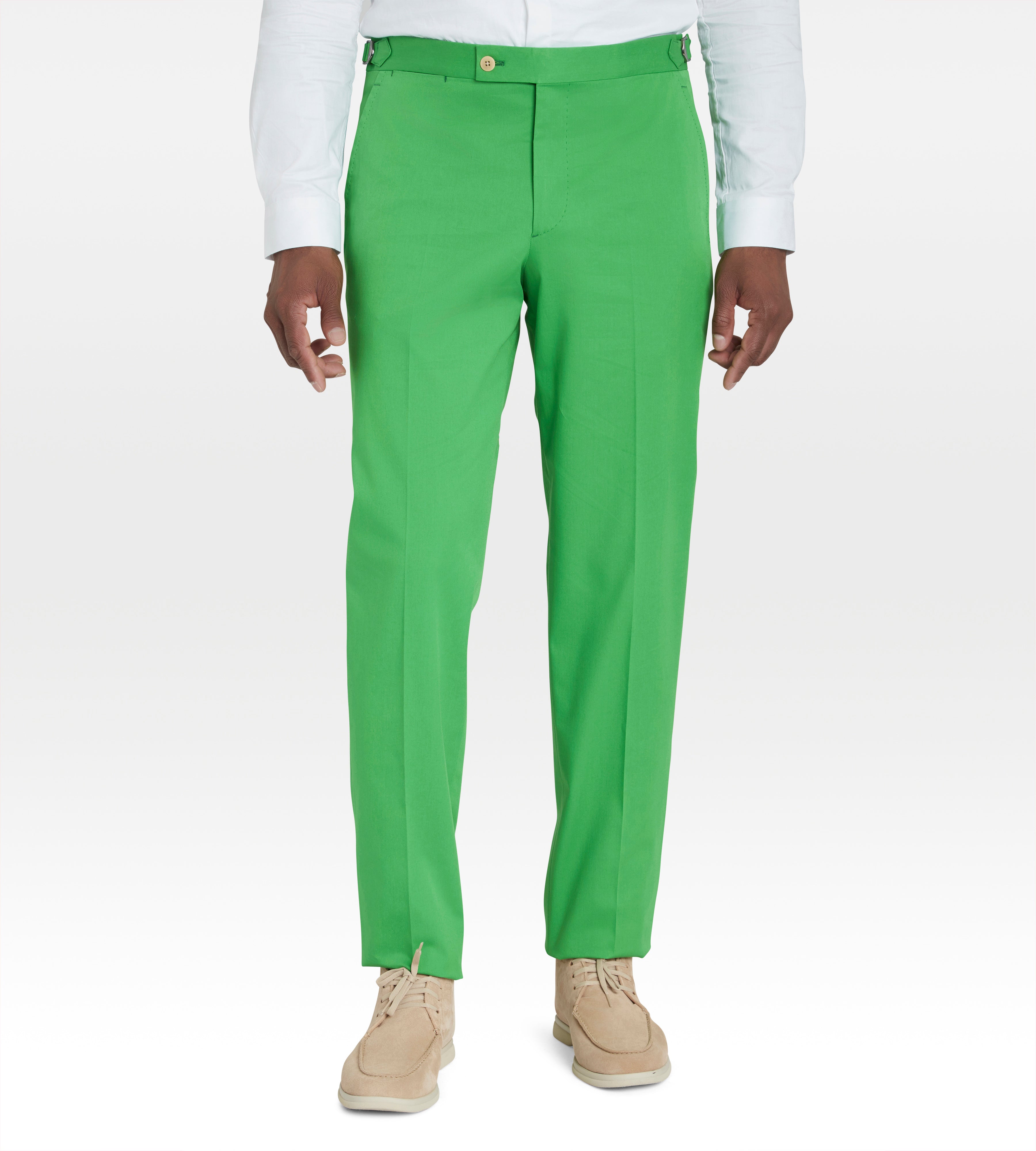 Pantalon classique en coton vert