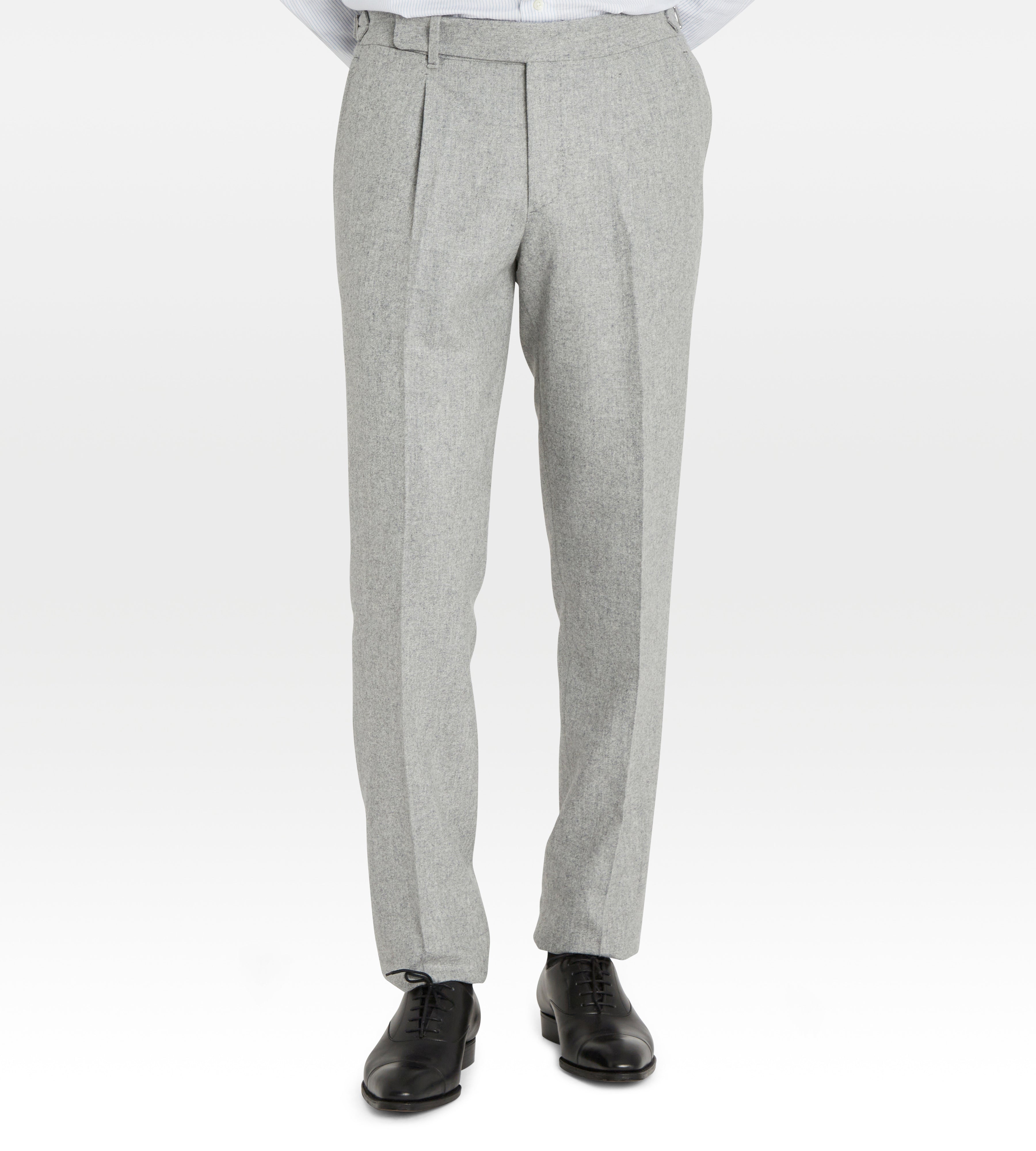 Pantalon en flanelle de laine gris
