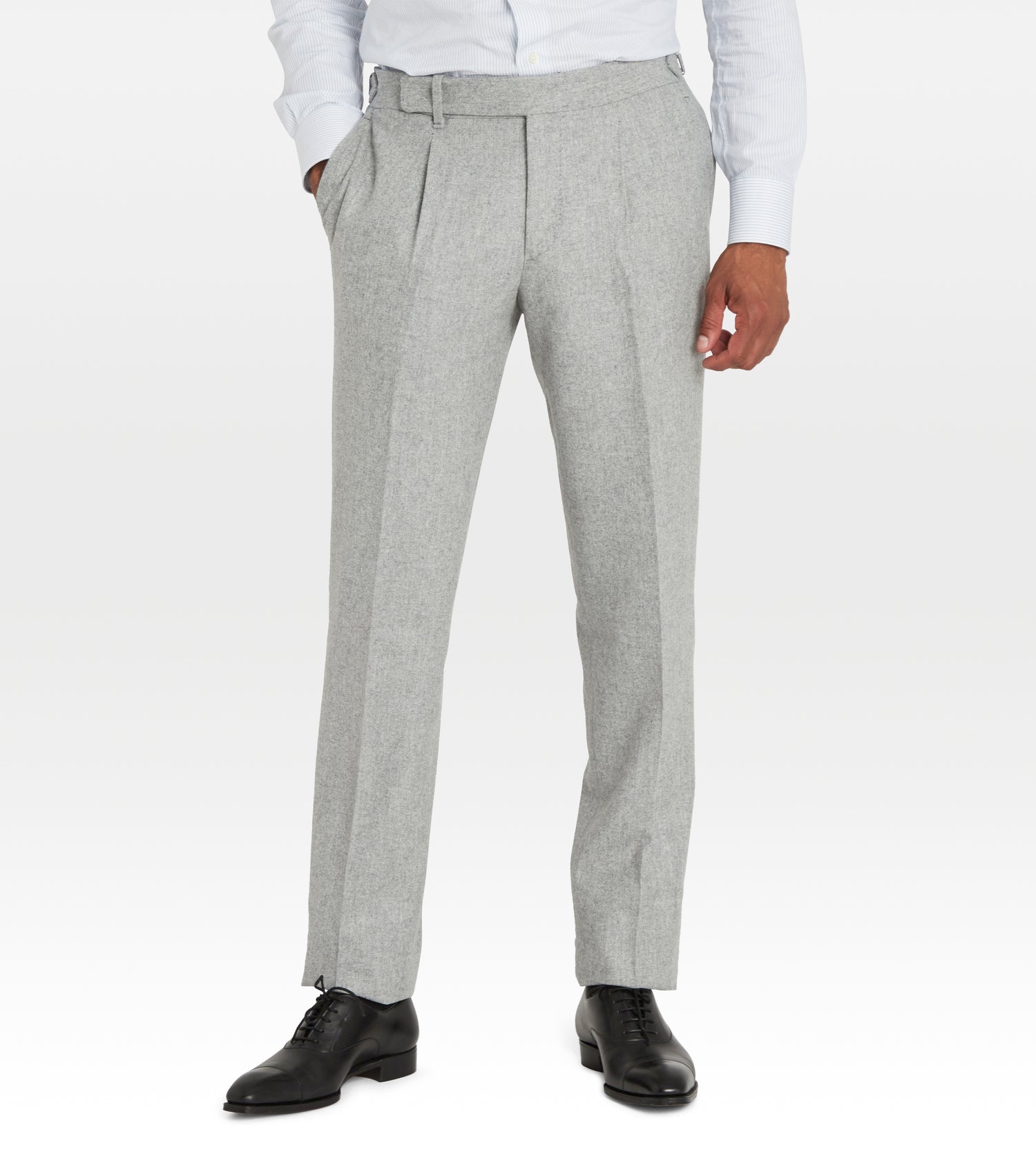 Pantalon en flanelle de laine gris