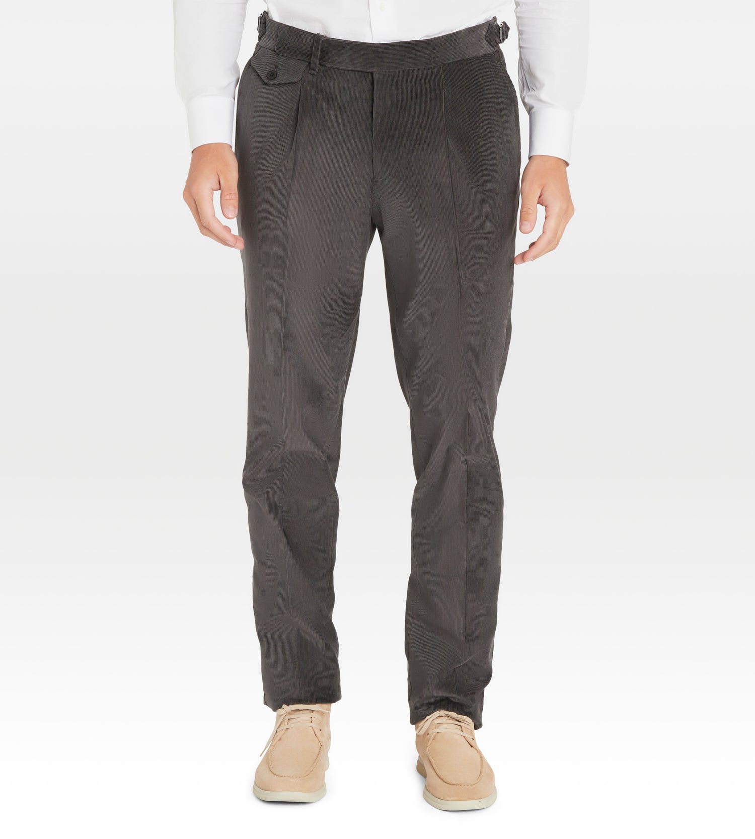 Pantalon en velours côtelé gris