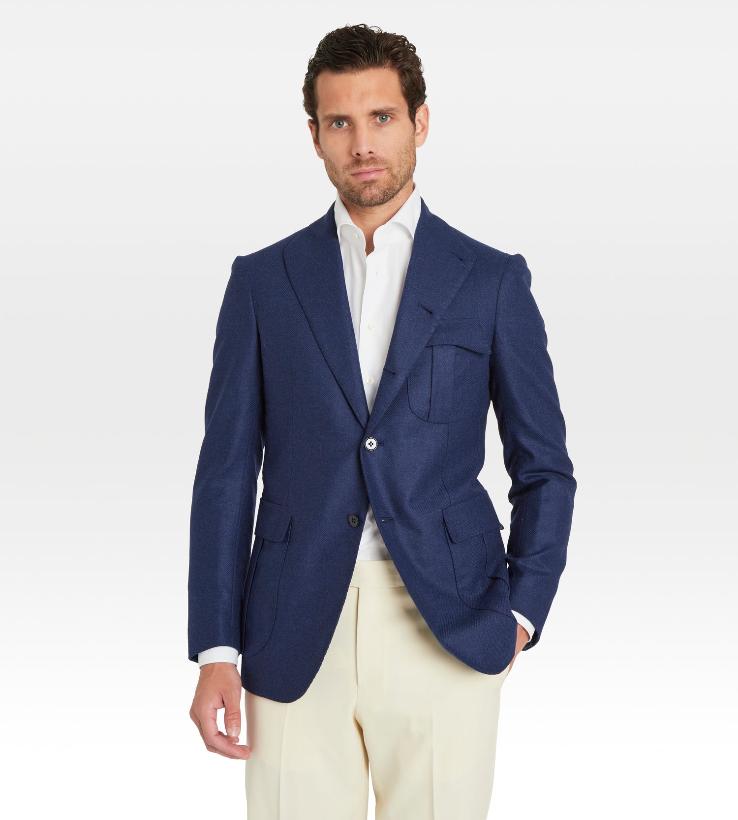 Veste Piémont bleue en laine