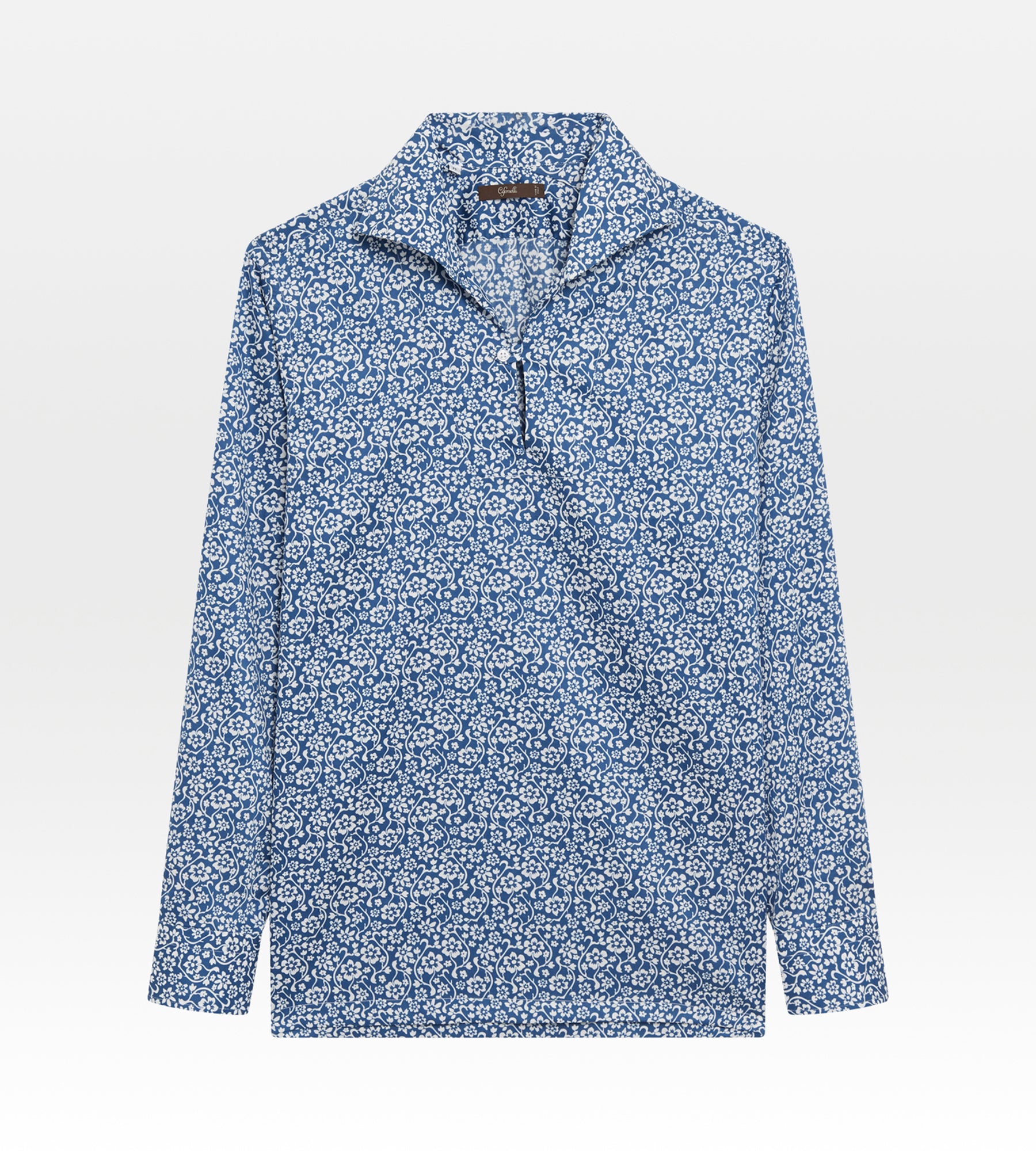 Polo bleu à fleurs
