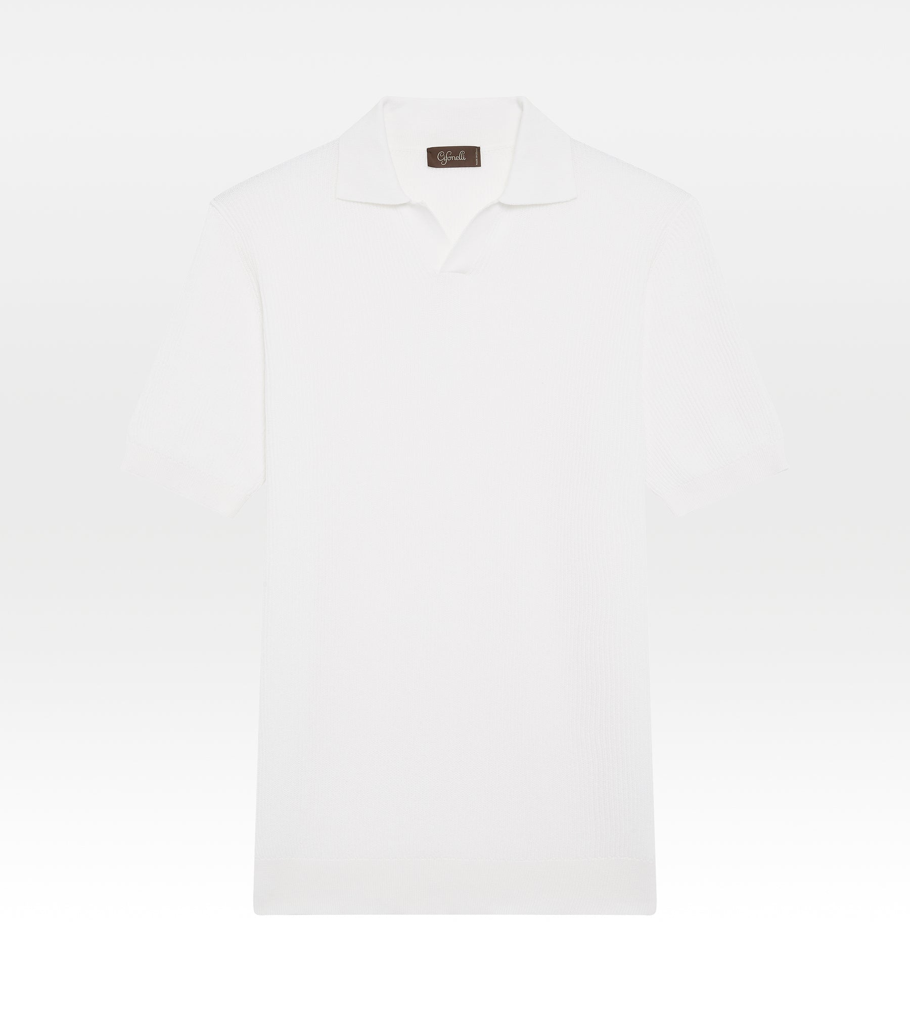 Polo en coton blanc tricoté