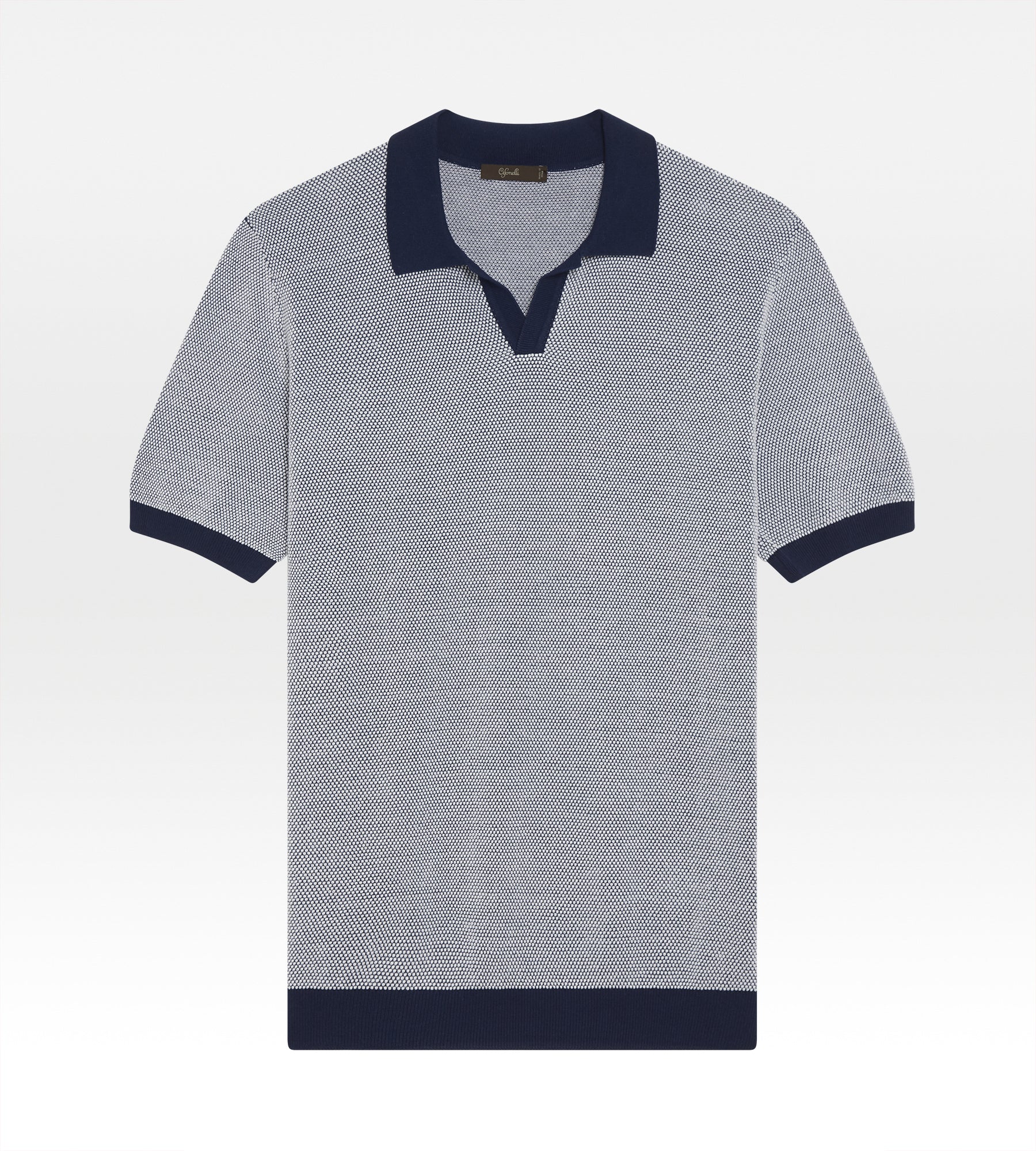 Polo en coton bleu & blanc