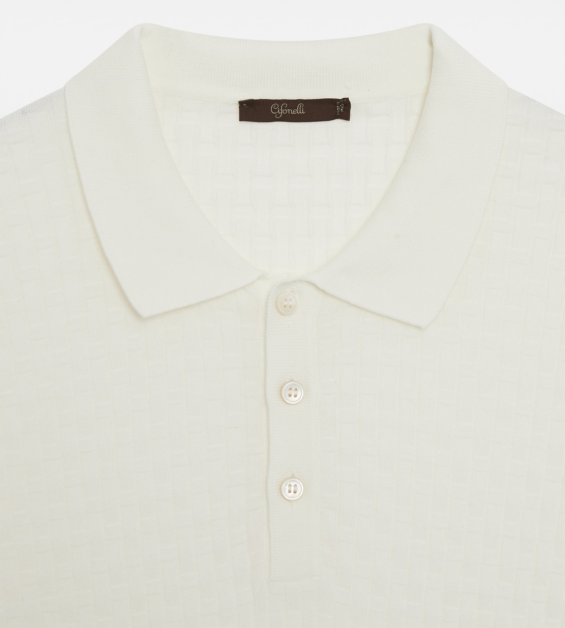 Polo en coton blanc cassé