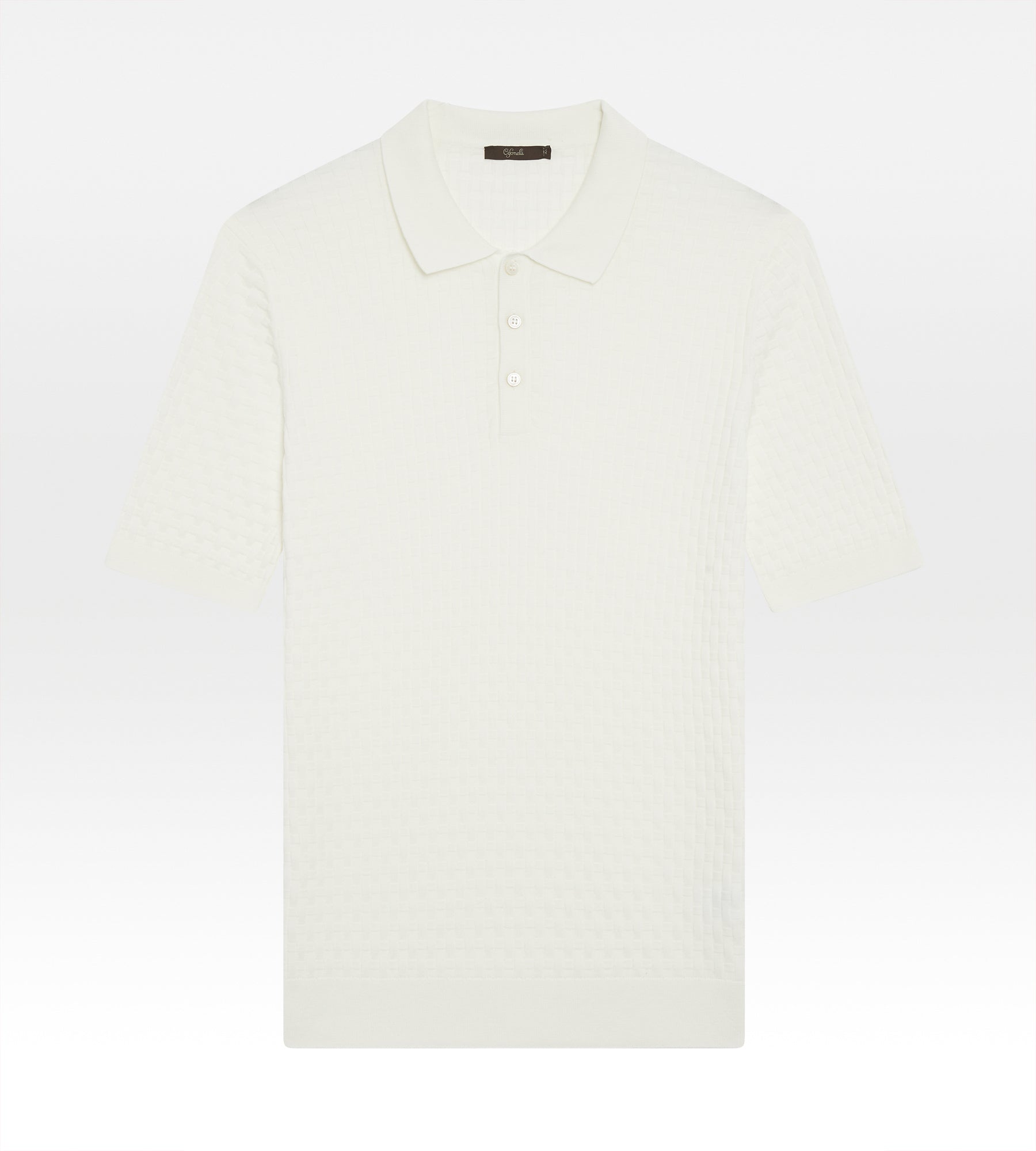 Polo en coton blanc cassé