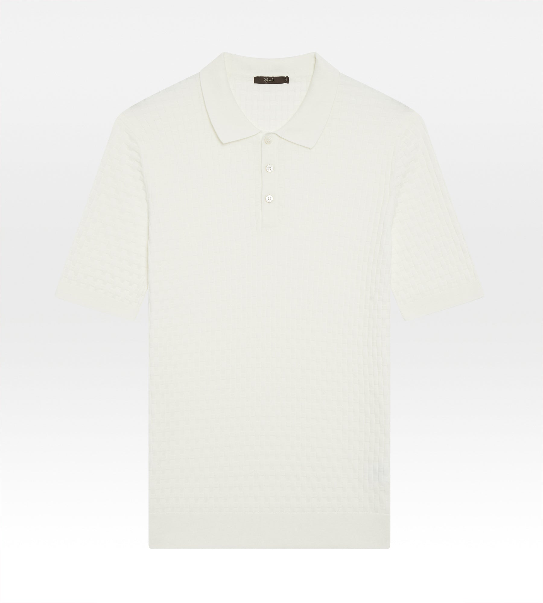 Polo en coton blanc cassé