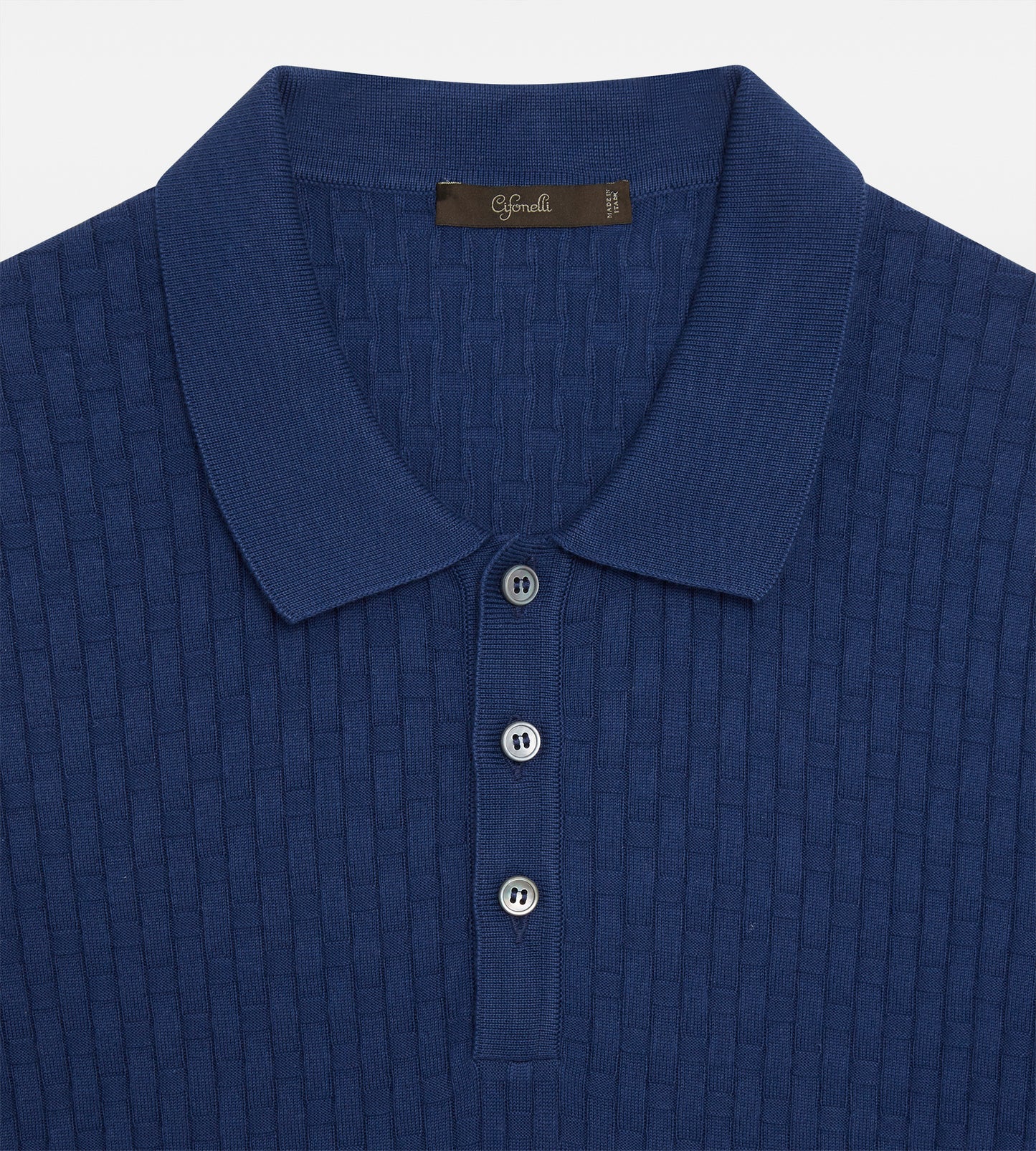 Polo en coton bleu