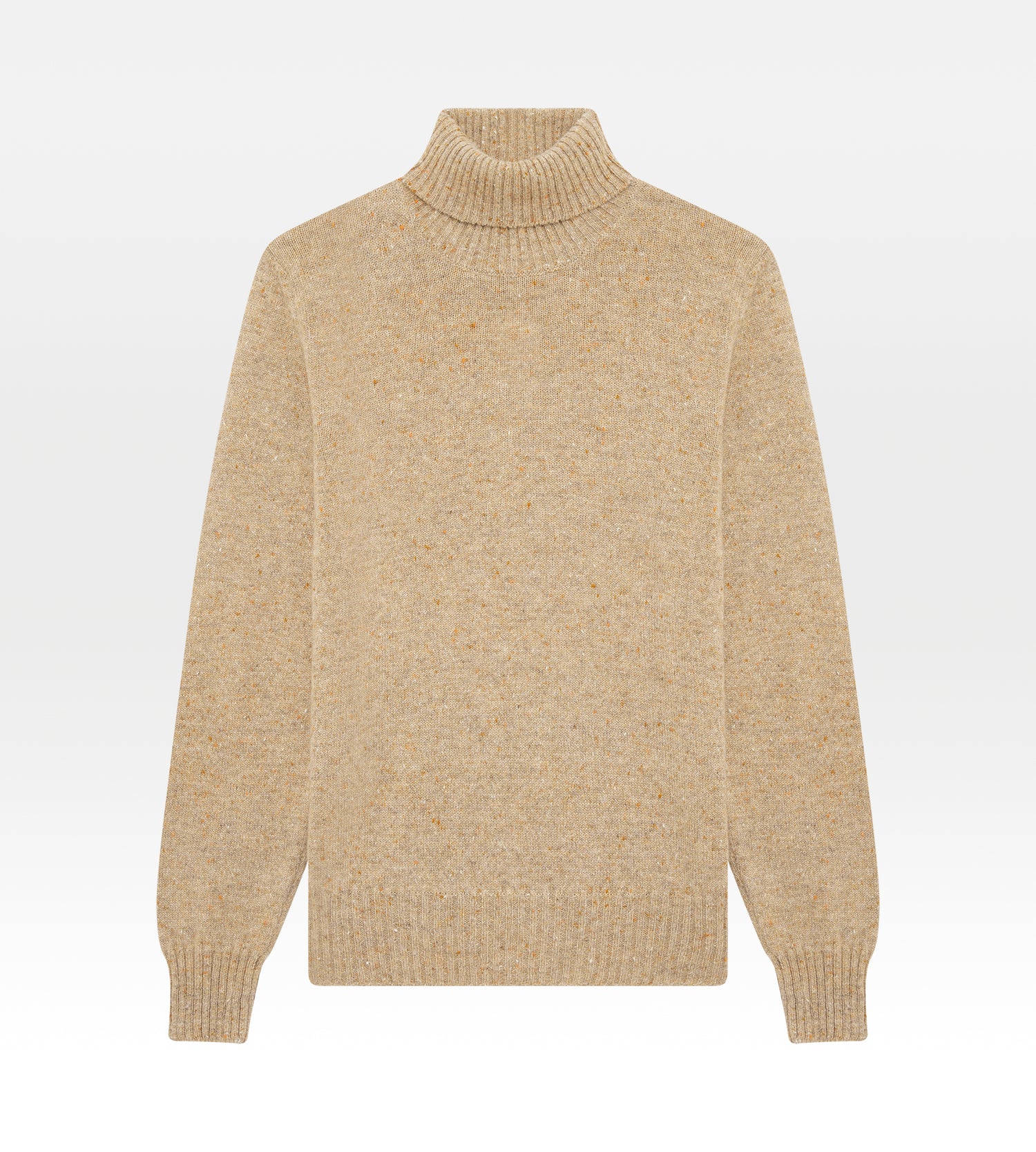 Pull beige en cachemire col roulé