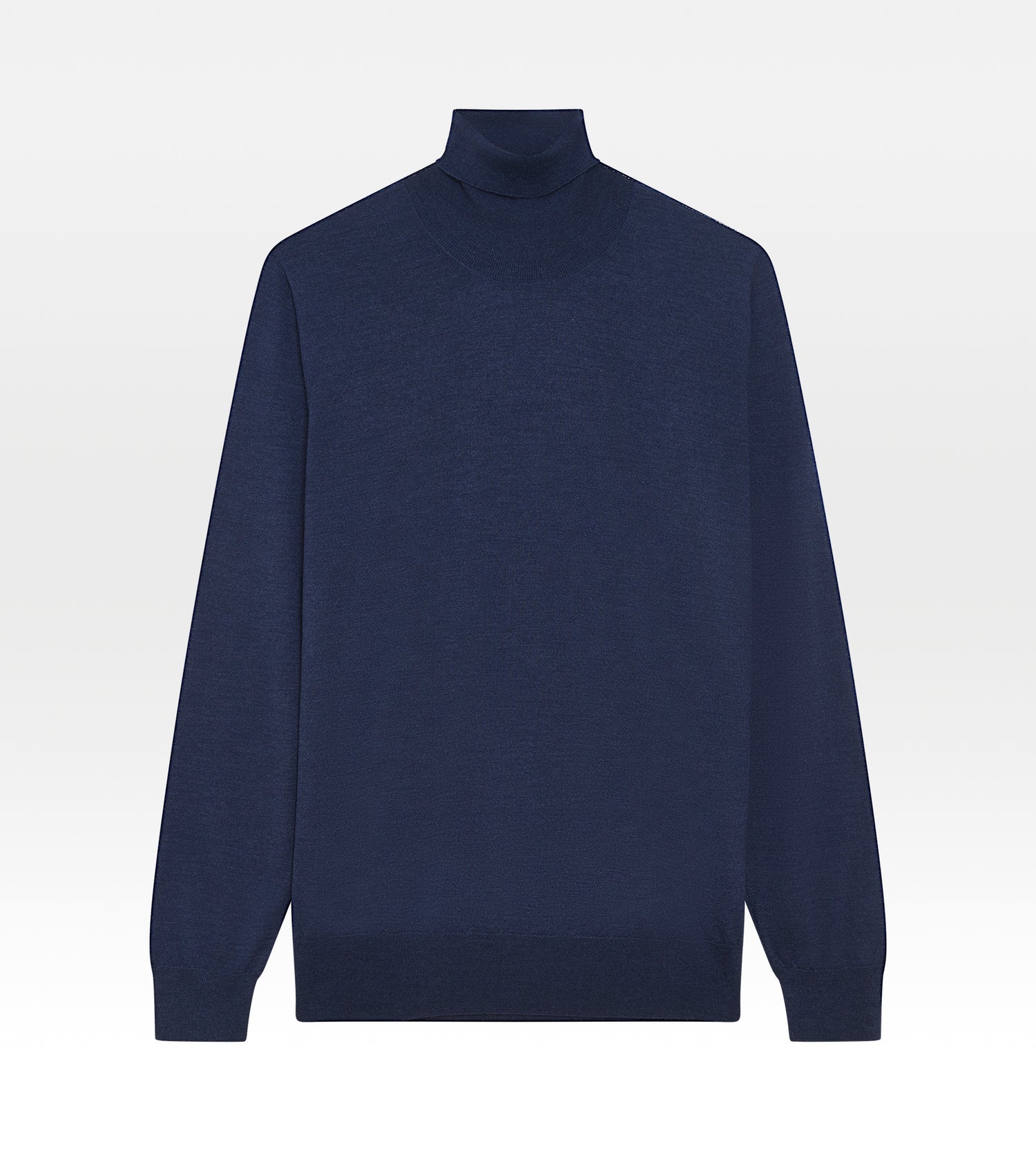 Pull bleu marine en laine, cachemire & soie col roulé