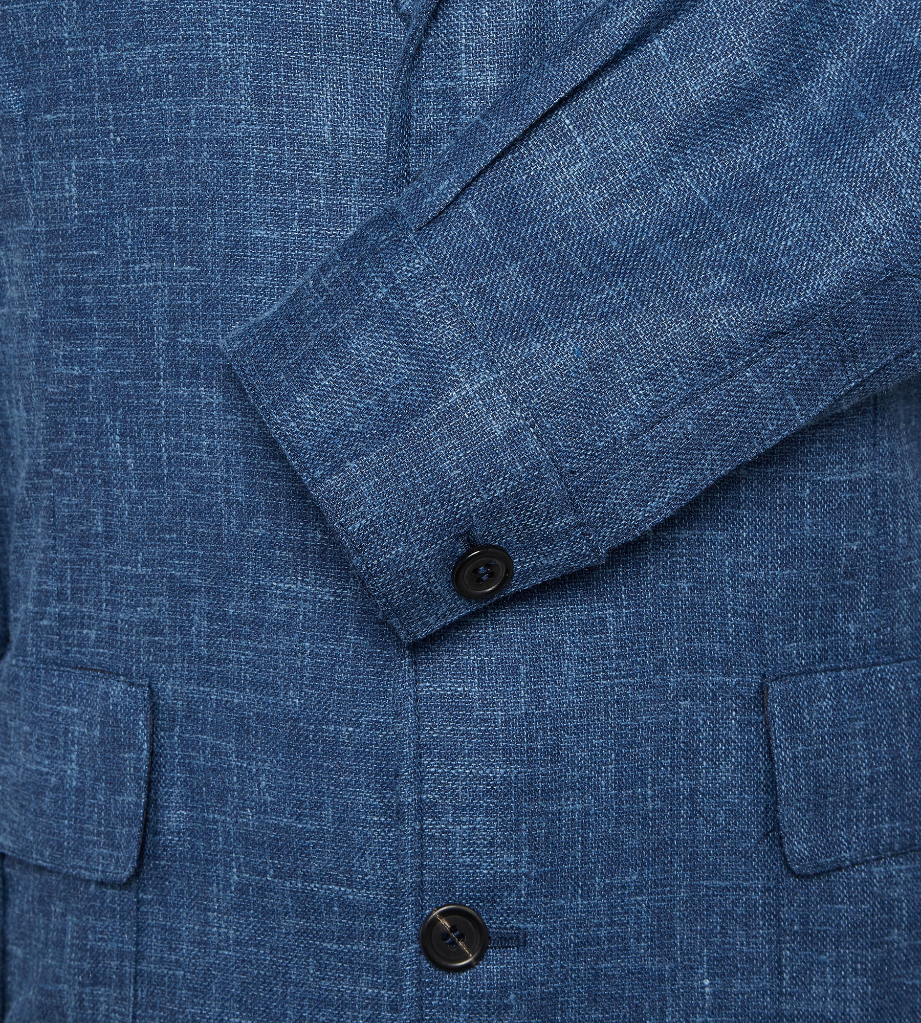 Teba classique en laine, soie & lin bleu