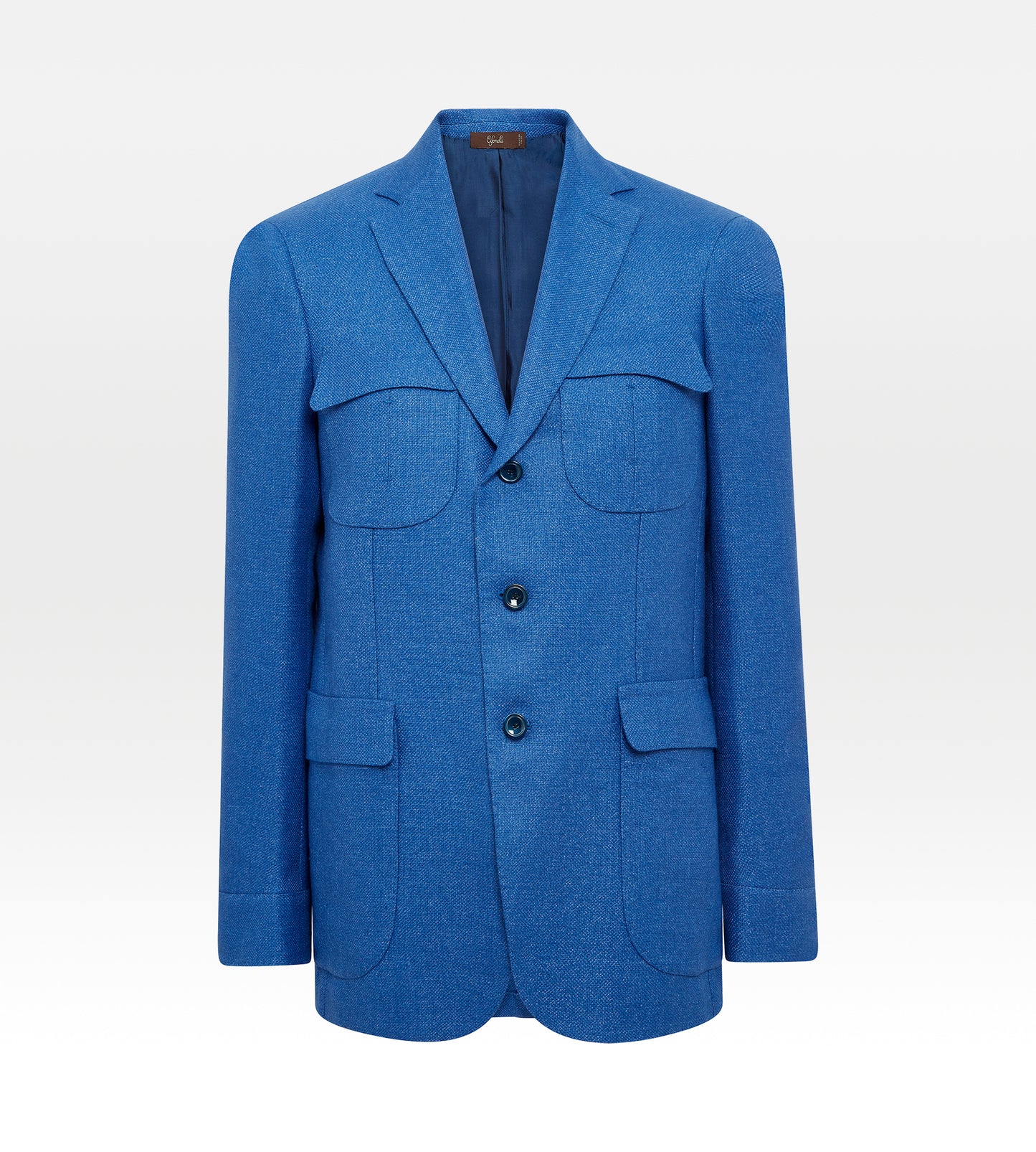 Veste Lorenzo en laine & lin bleu