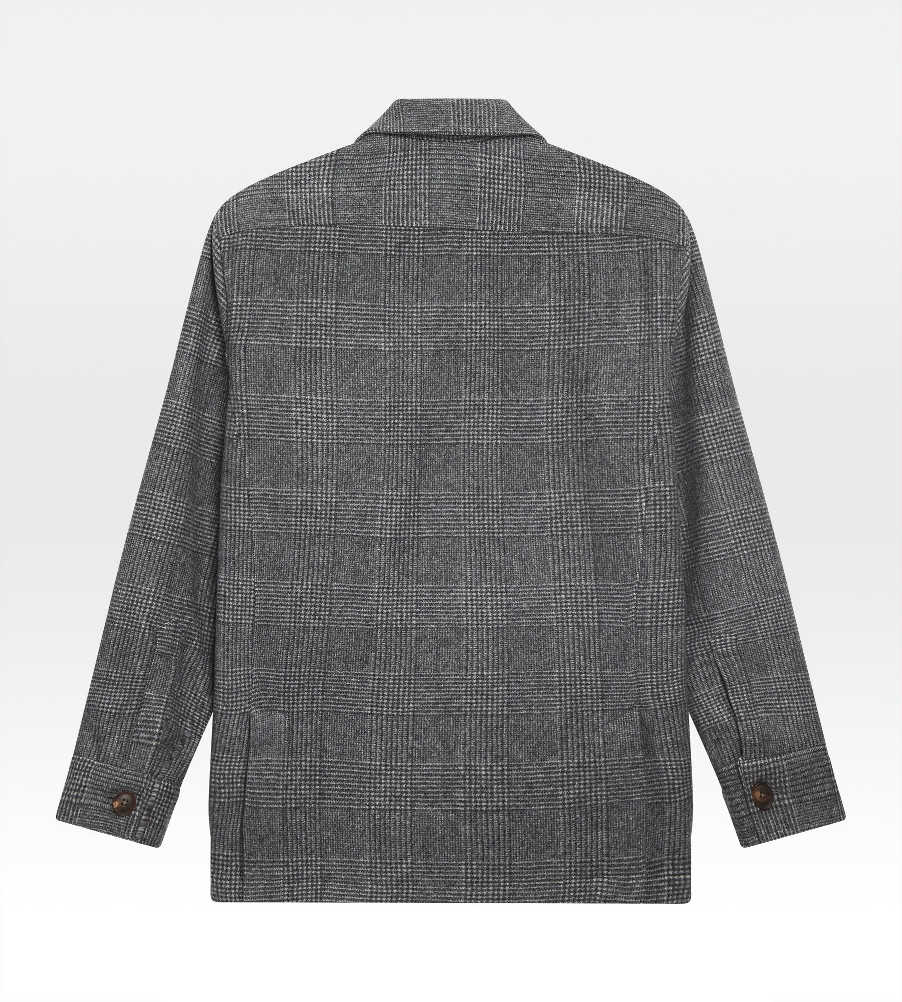 Sur-chemise en laine grise motif Prince-de-Galles