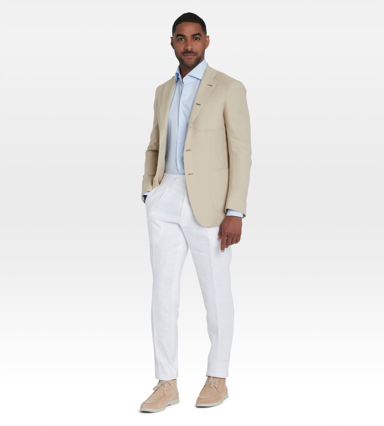 Veste Travel beige en coton à motif chevrons
